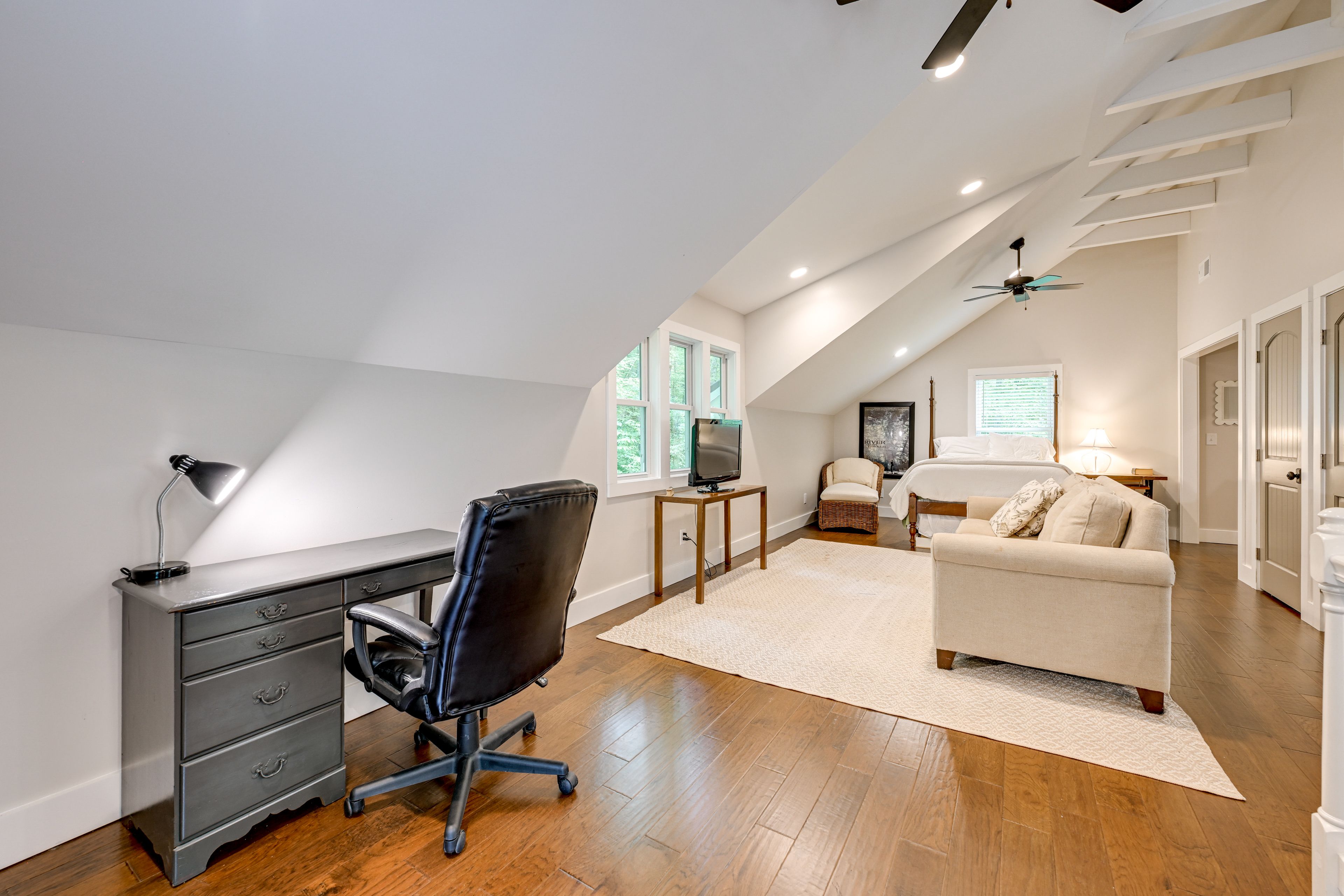 Loft | Full Bed | 2nd Floor | Desk | Board Games | Spiral Staircase Access