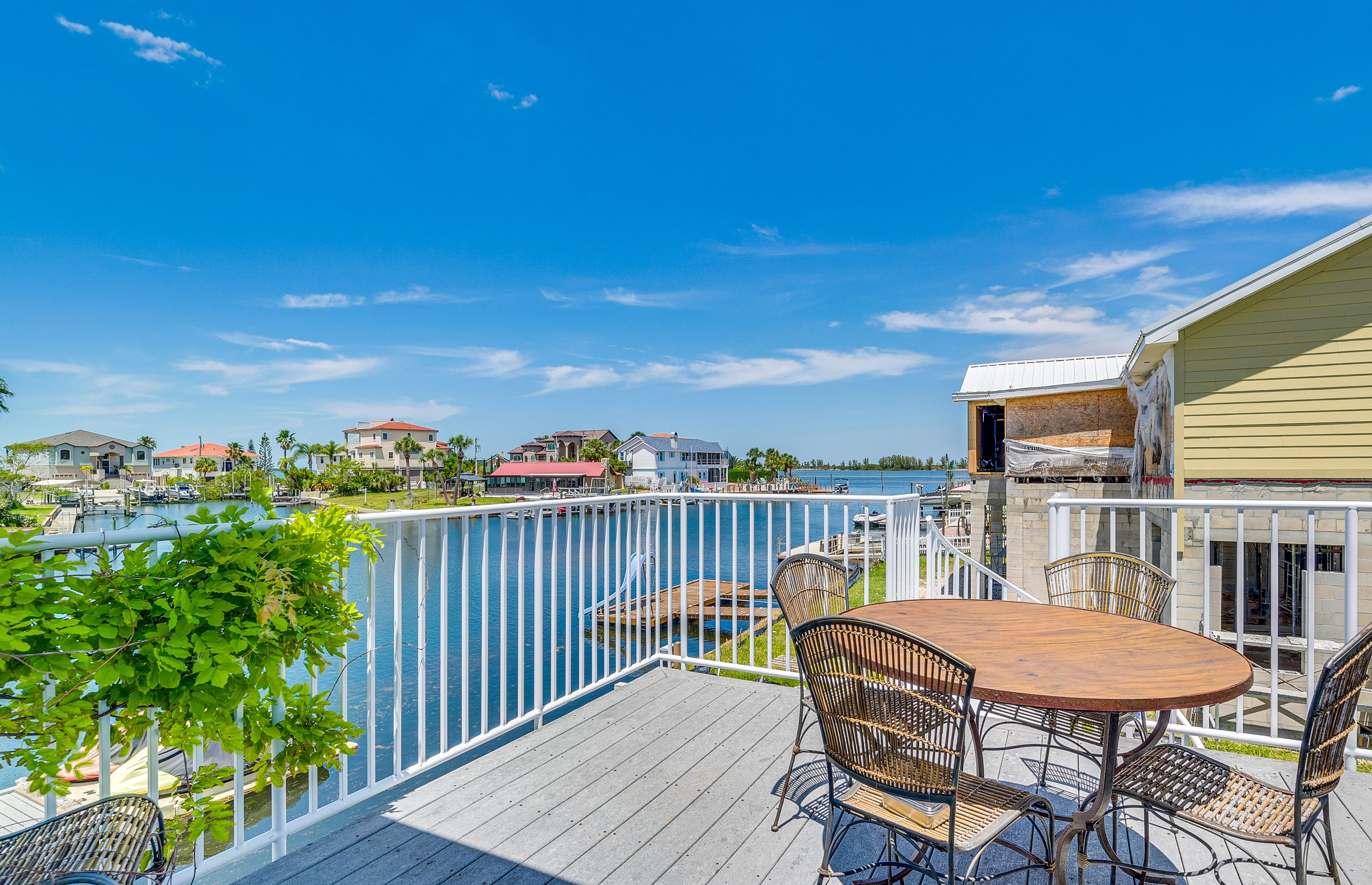 Balcony | Gas Grill | Water Views