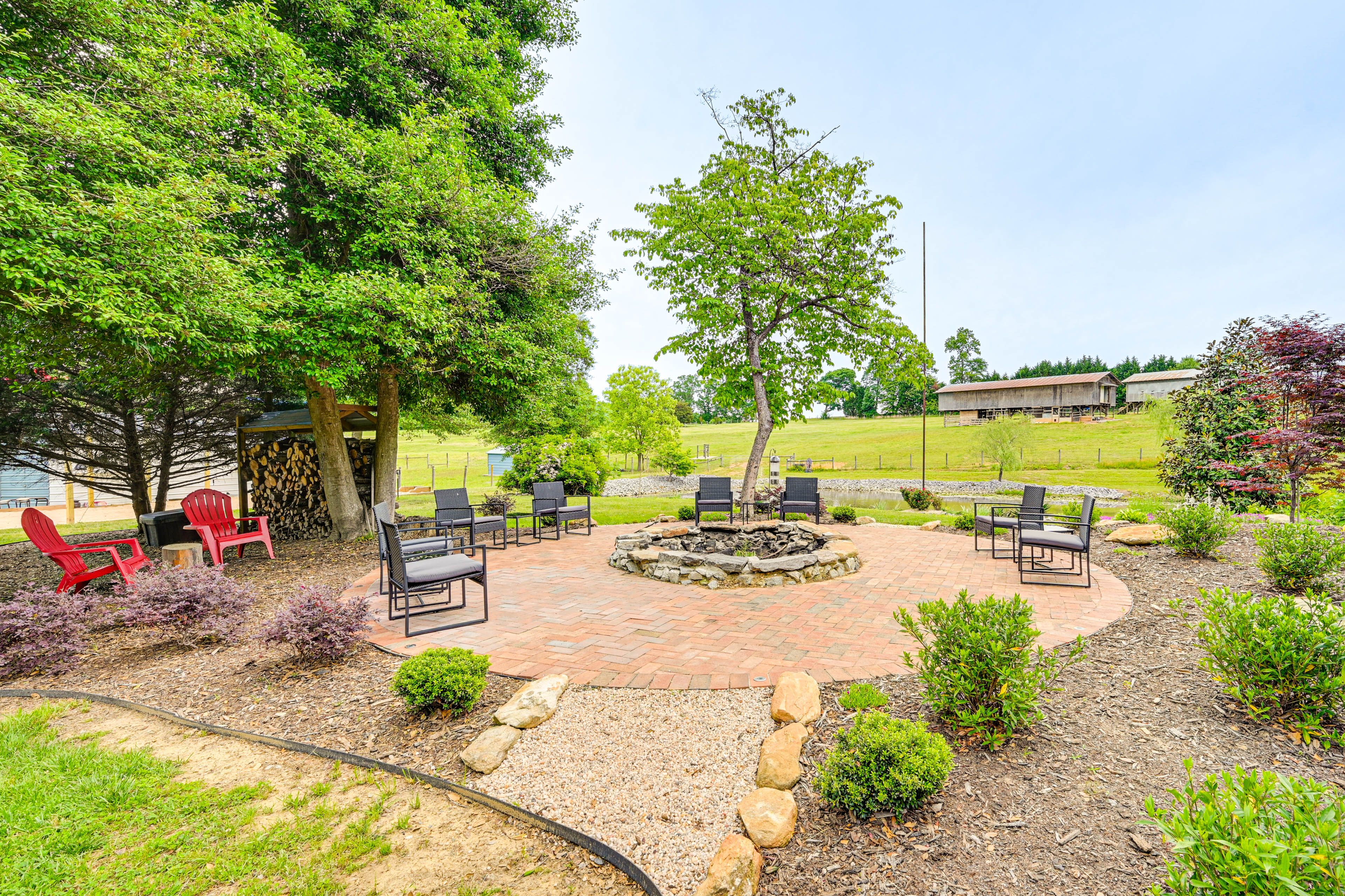Wood-Burning Fire Pit Area