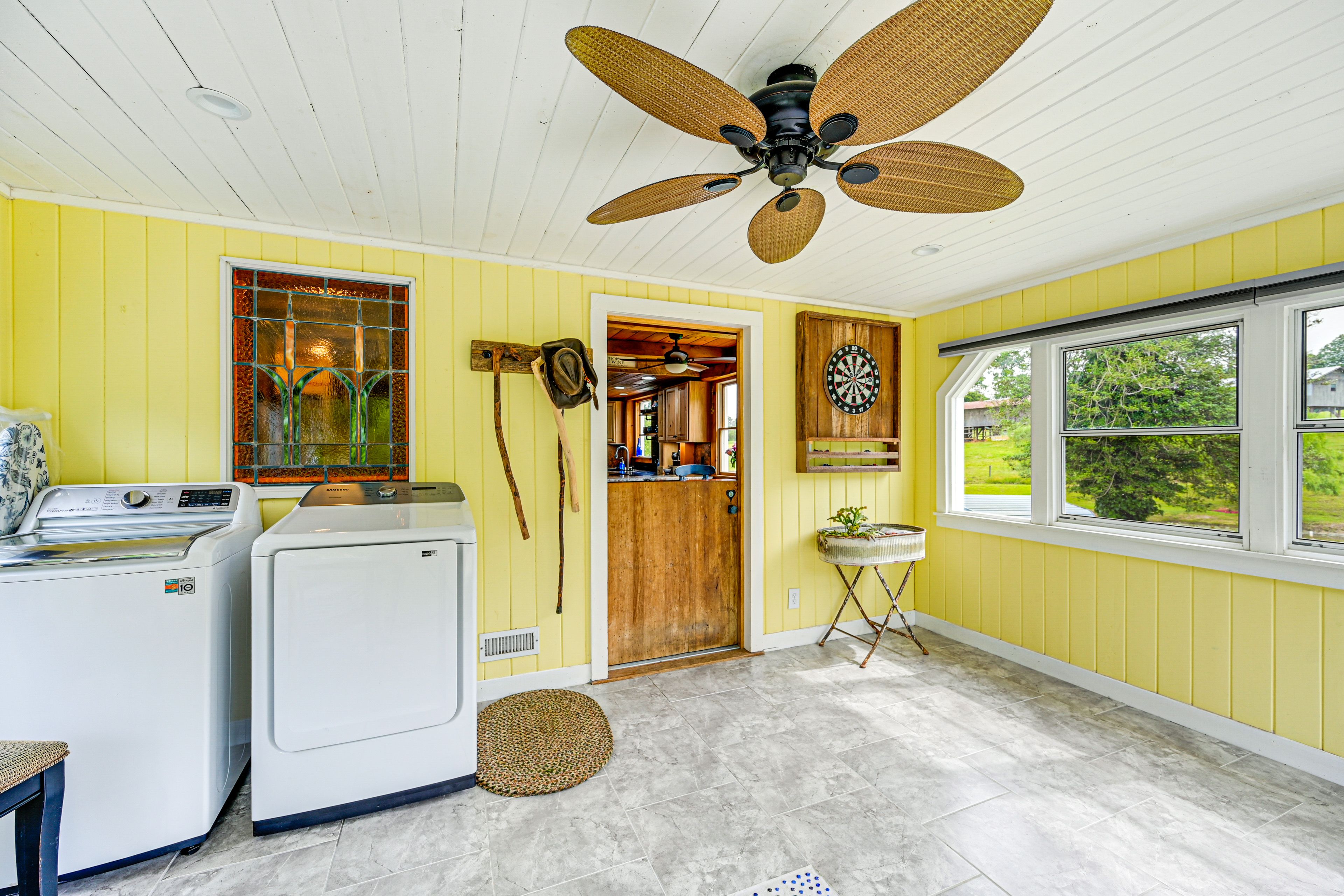 Laundry Room | 1st Floor | Washer & Dryer | Dartboard