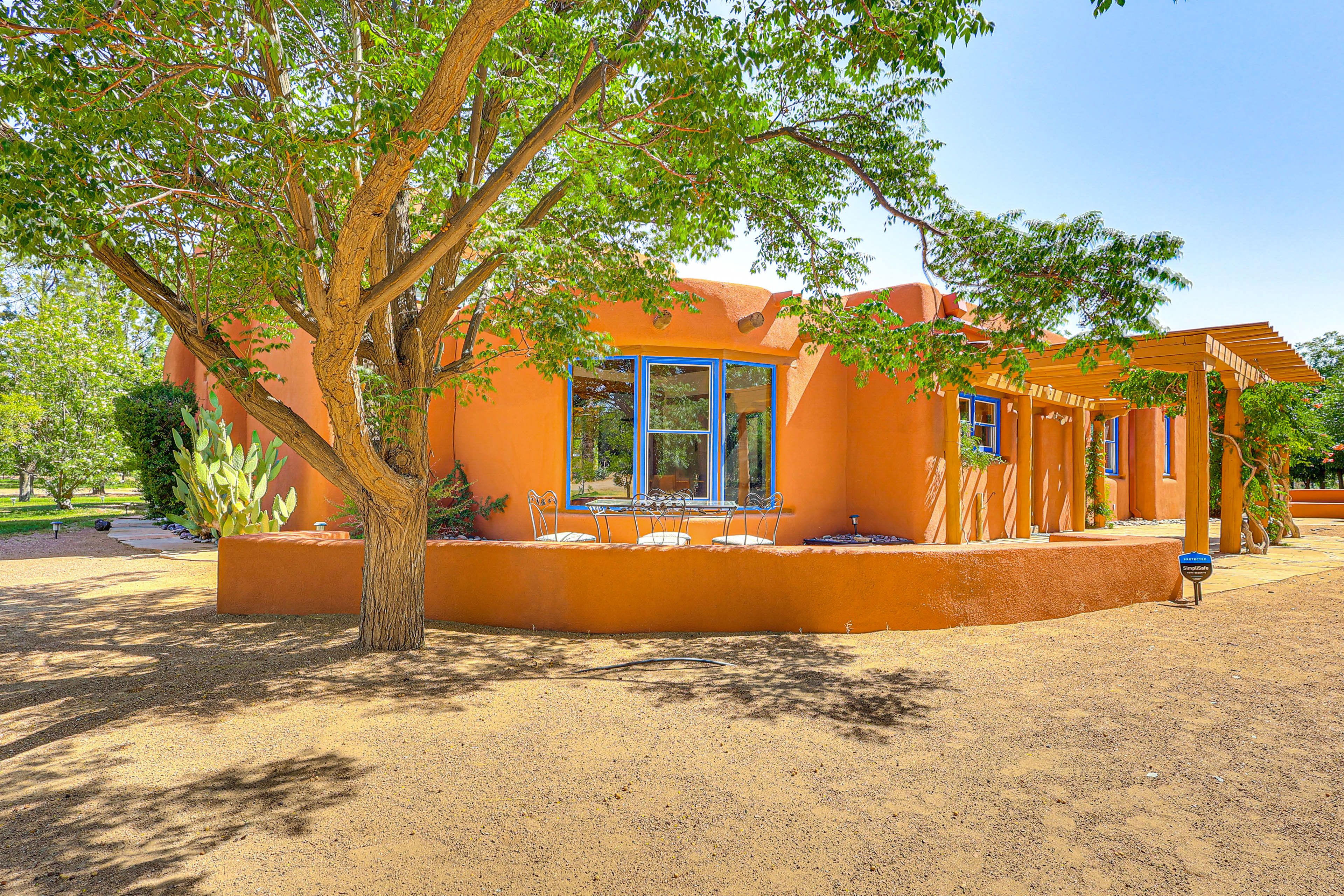 Exterior | Custom Pueblo Revival Home | 2 Walled Courtyards | 6-Acre Property