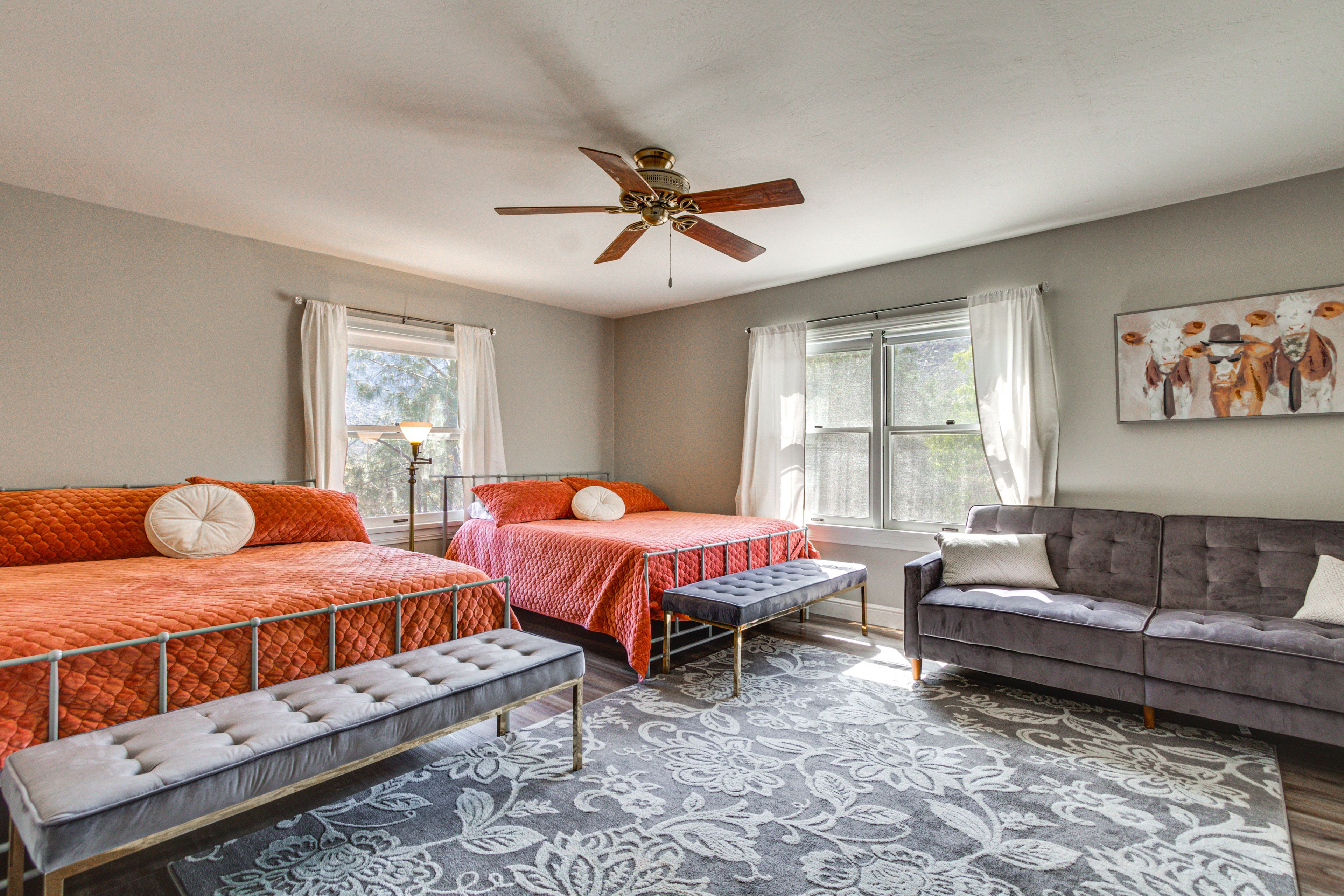 Bedroom 2 | 1st Floor | 2 Queen Beds | Full Sleeper Sofa