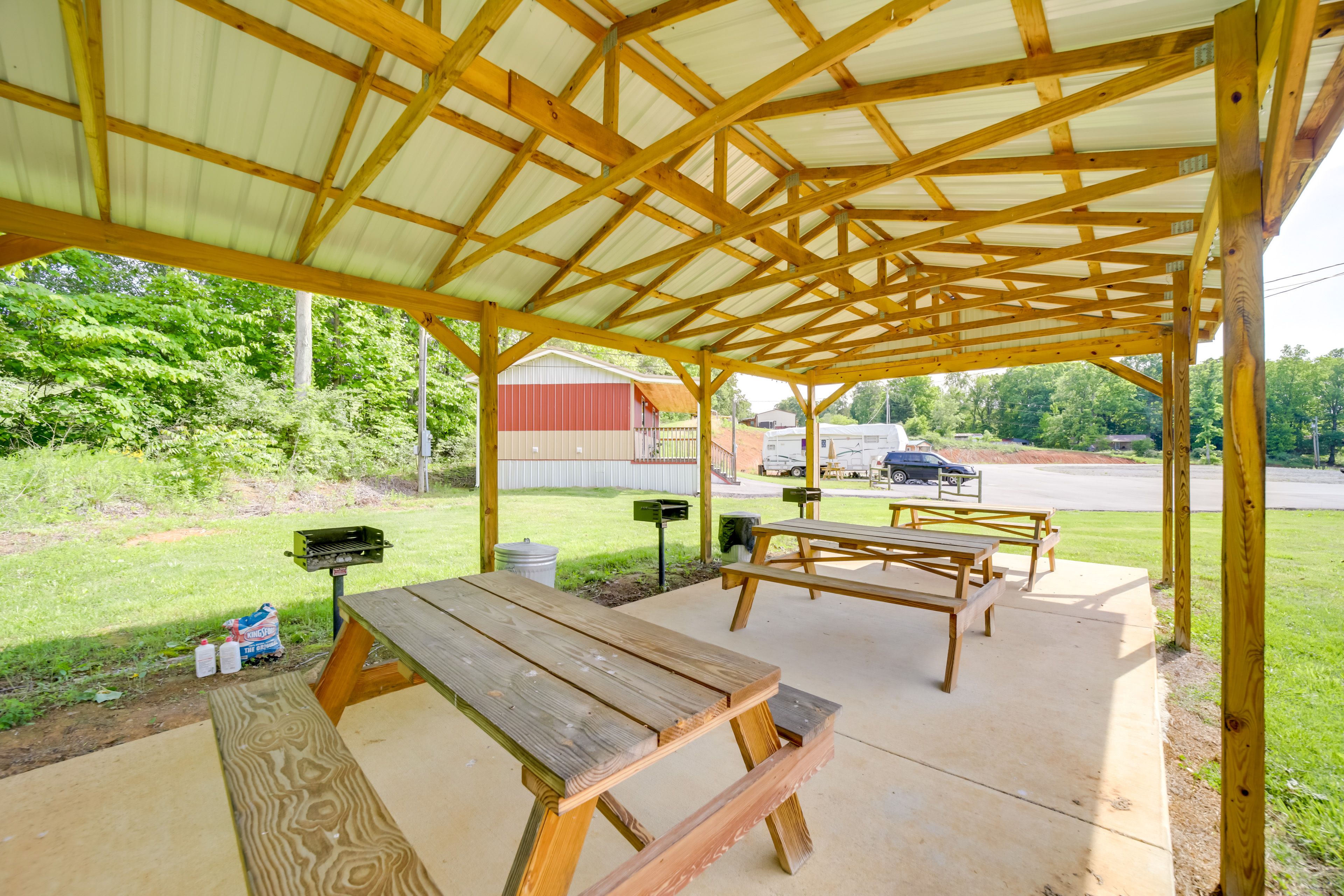 Shared Amenities | Dining Pavilion w/ Charcoal Grills