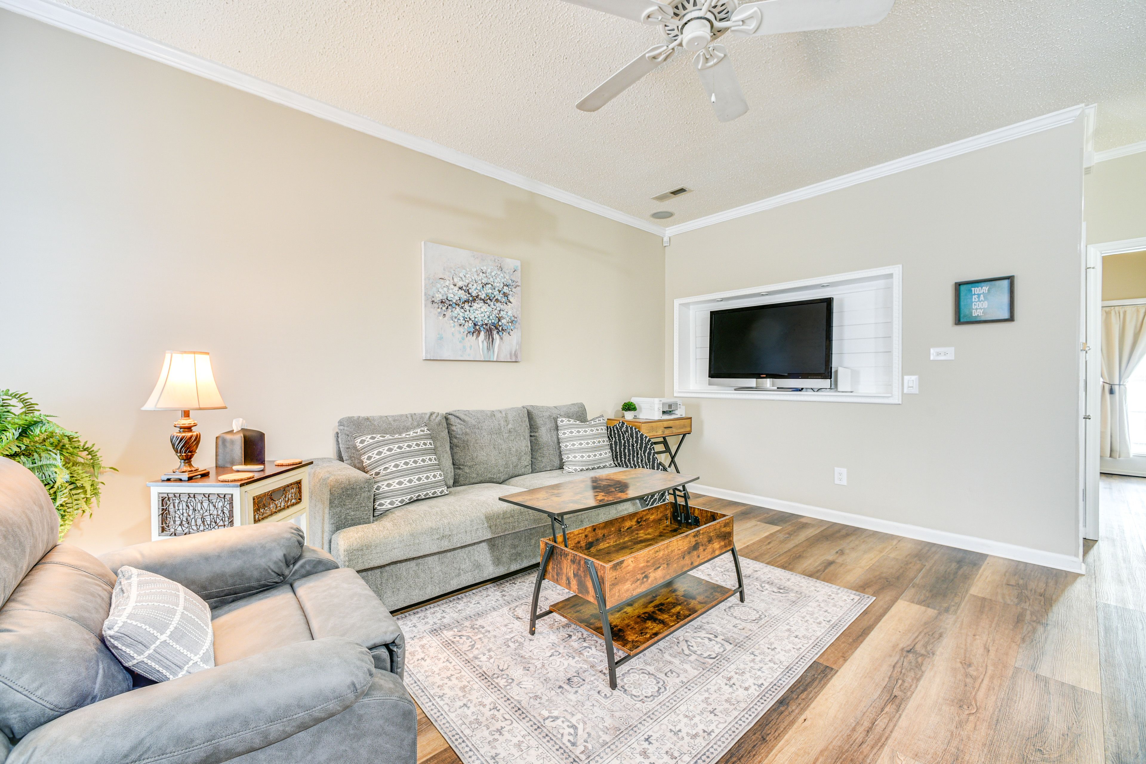 Living Room | Flat-Screen TV | Central A/C + Heating