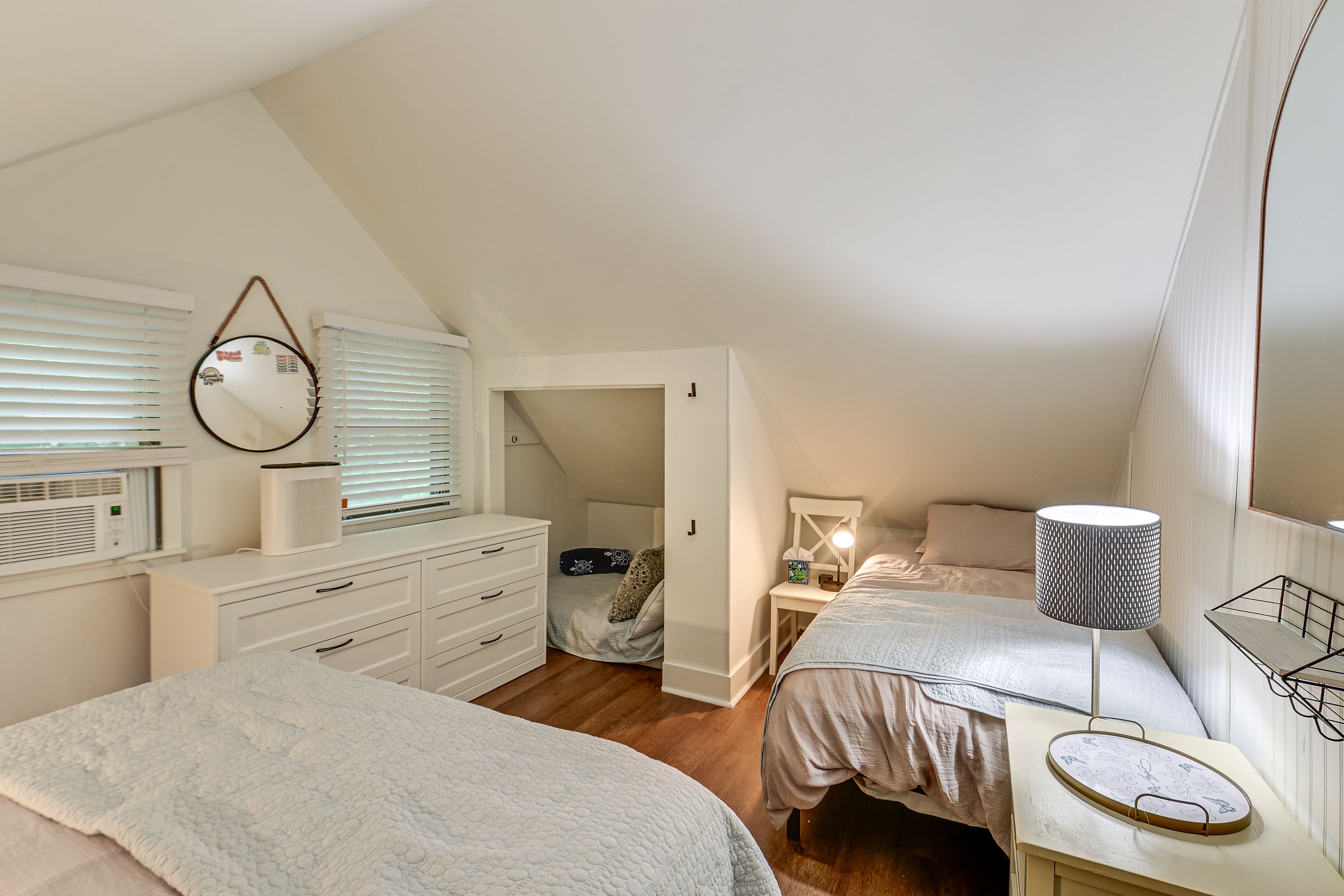 Bedroom 2 | 2nd Floor | Queen Bed | Twin Bed | Window A/C Unit