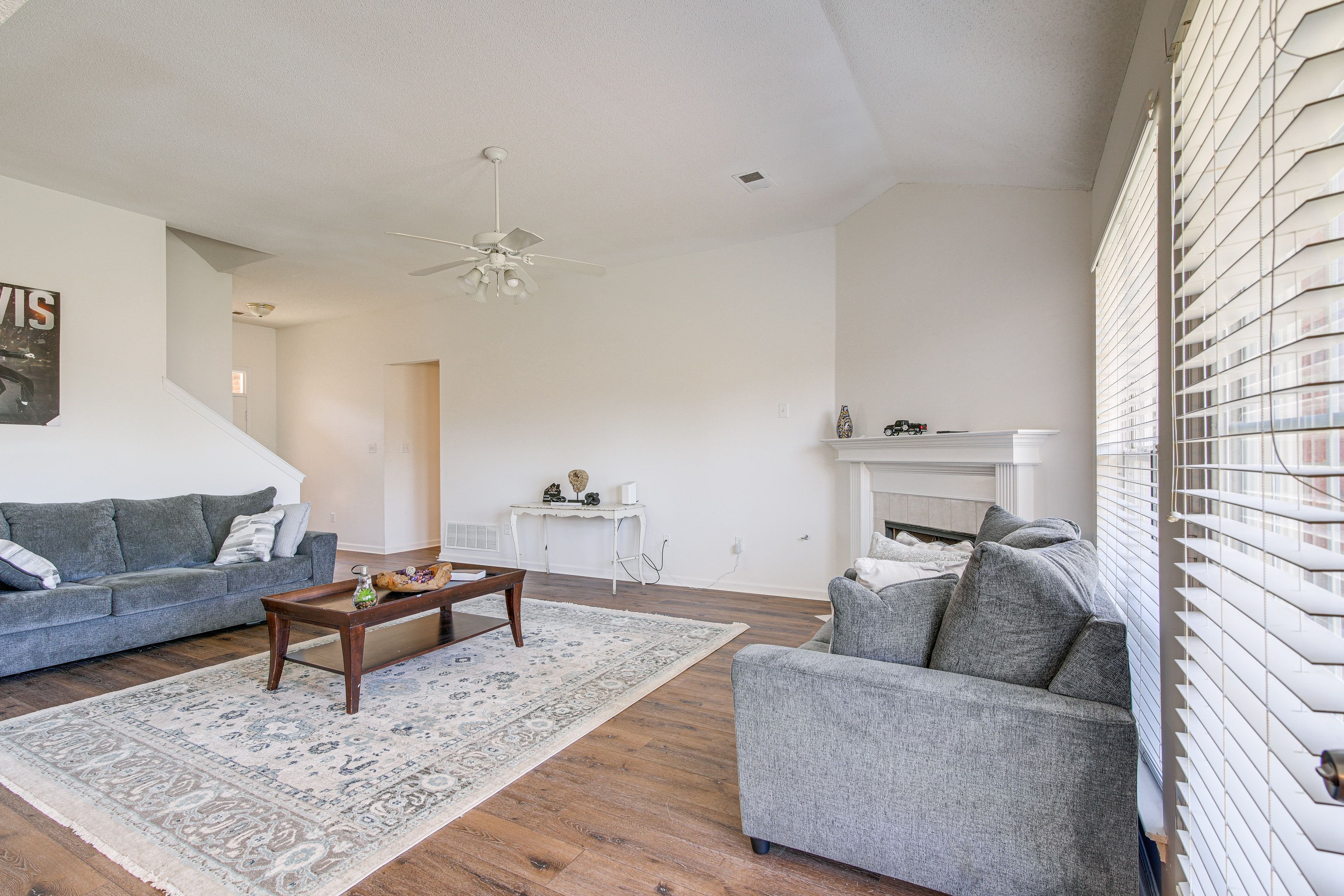 Living Room | Fireplace | Central Heating & A/C