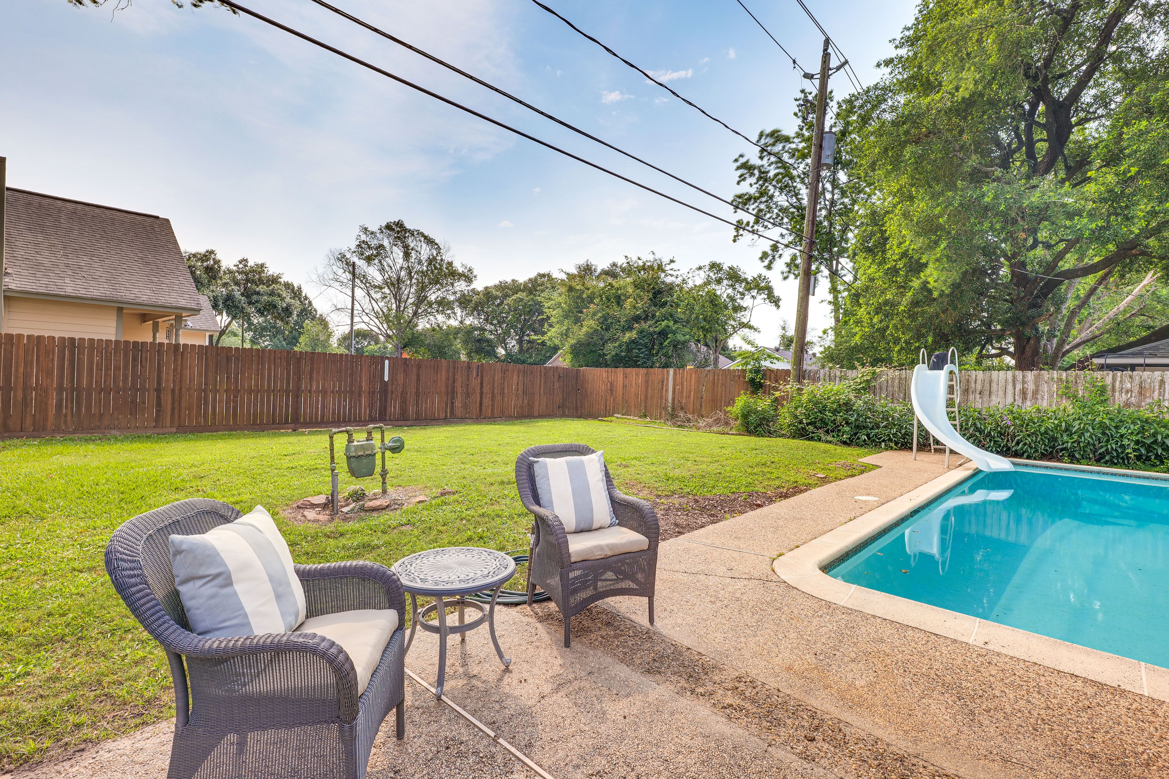 Fenced Backyard | Private Outdoor Pool (Not Heated, Depth 3'-8')