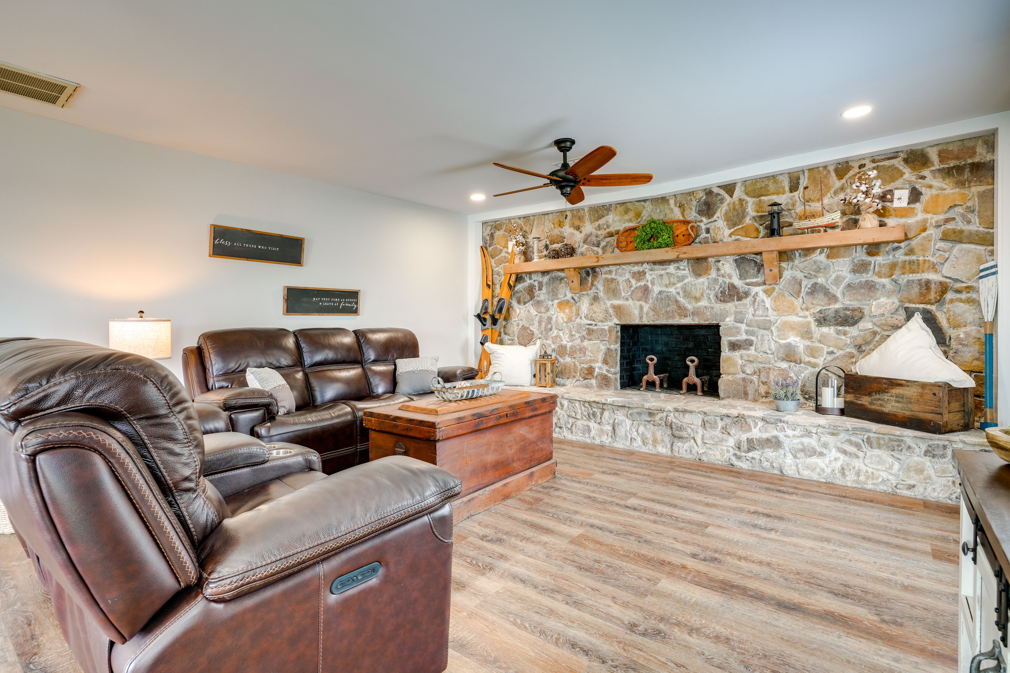 Living Room | Flat-Screen TV | Gas Fireplace | Single-Story Home
