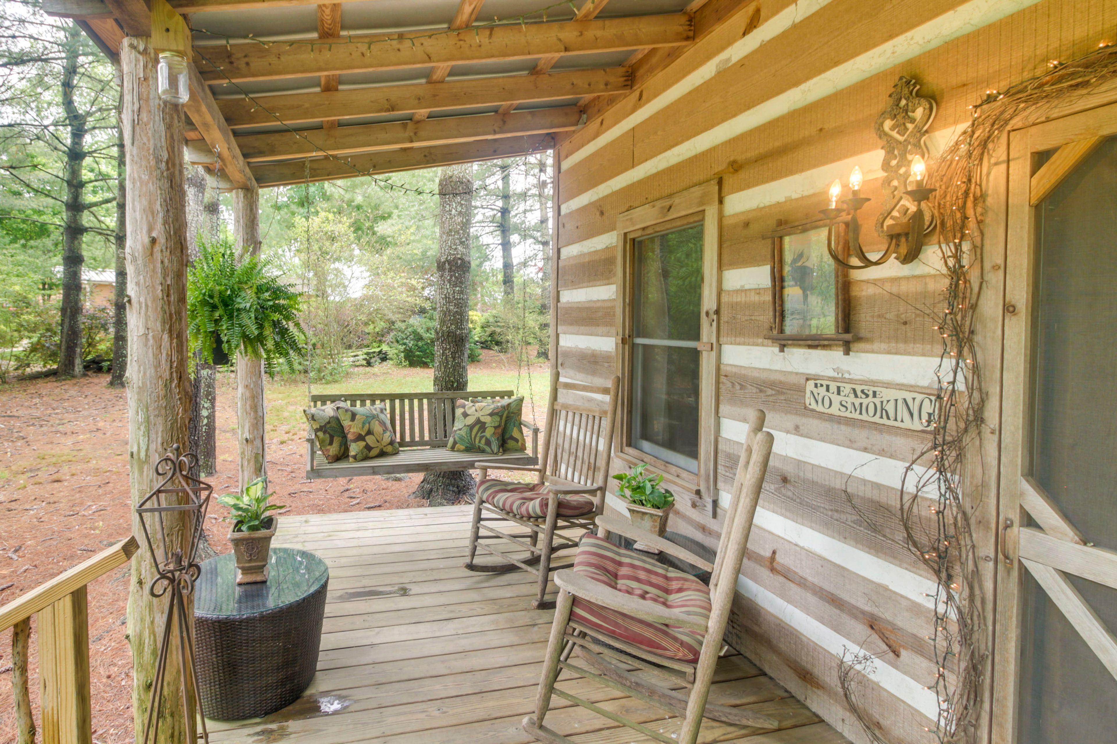 Private Porch | Self Check-In | South Mountains State Park