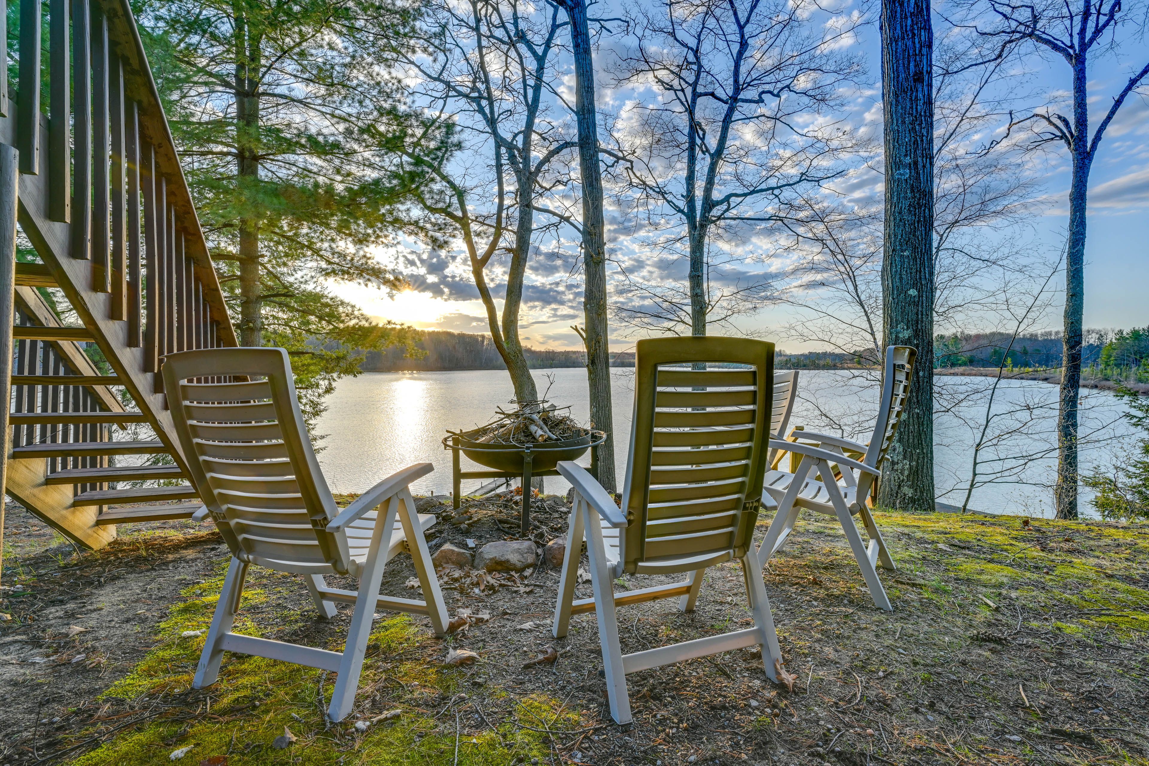 Fire Pit Area | Lake Views | Deck | Private Dock | Beach Access