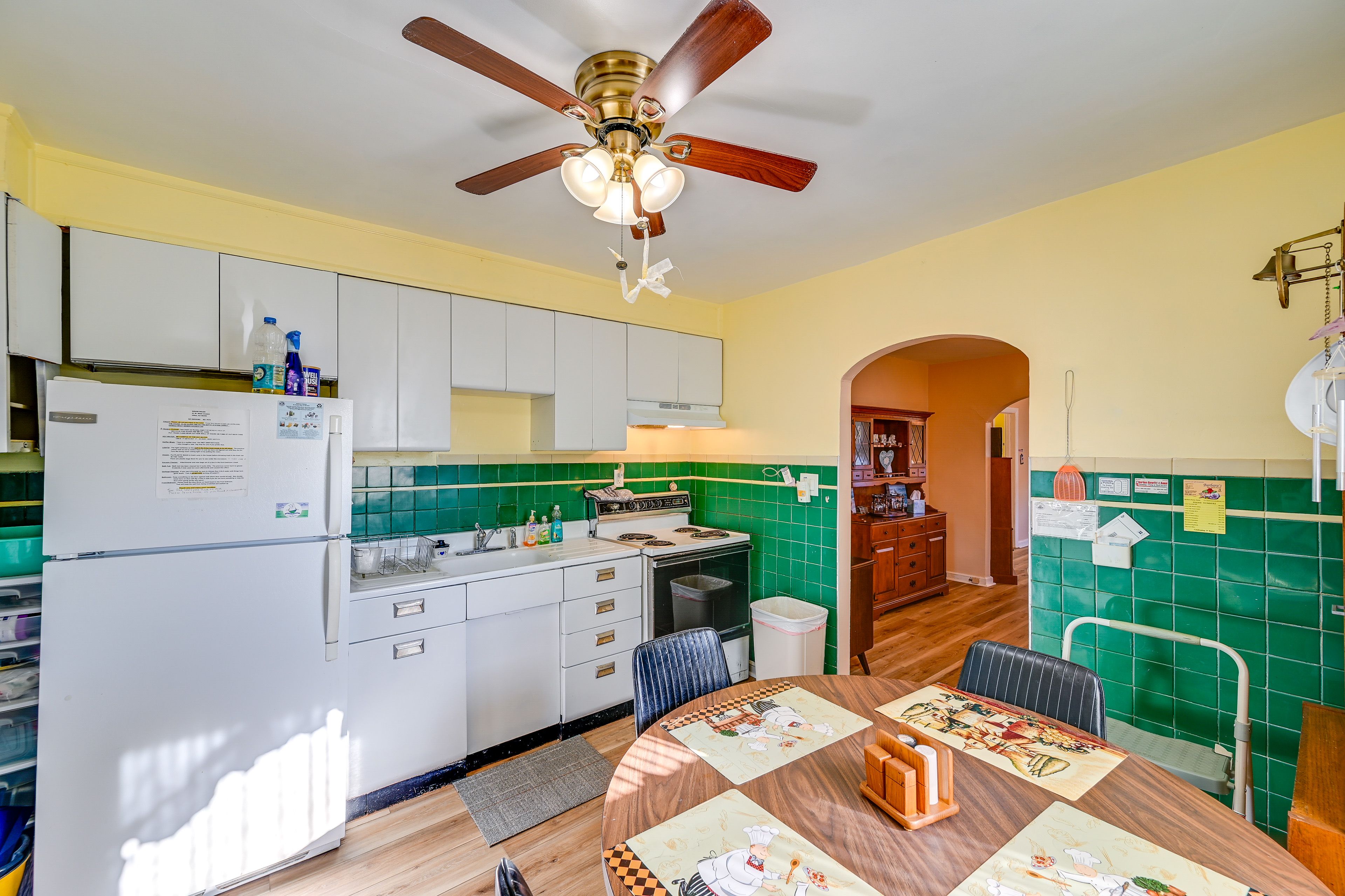 Kitchen | 3 Window A/C Units | Central Heat | Single-Story Home
