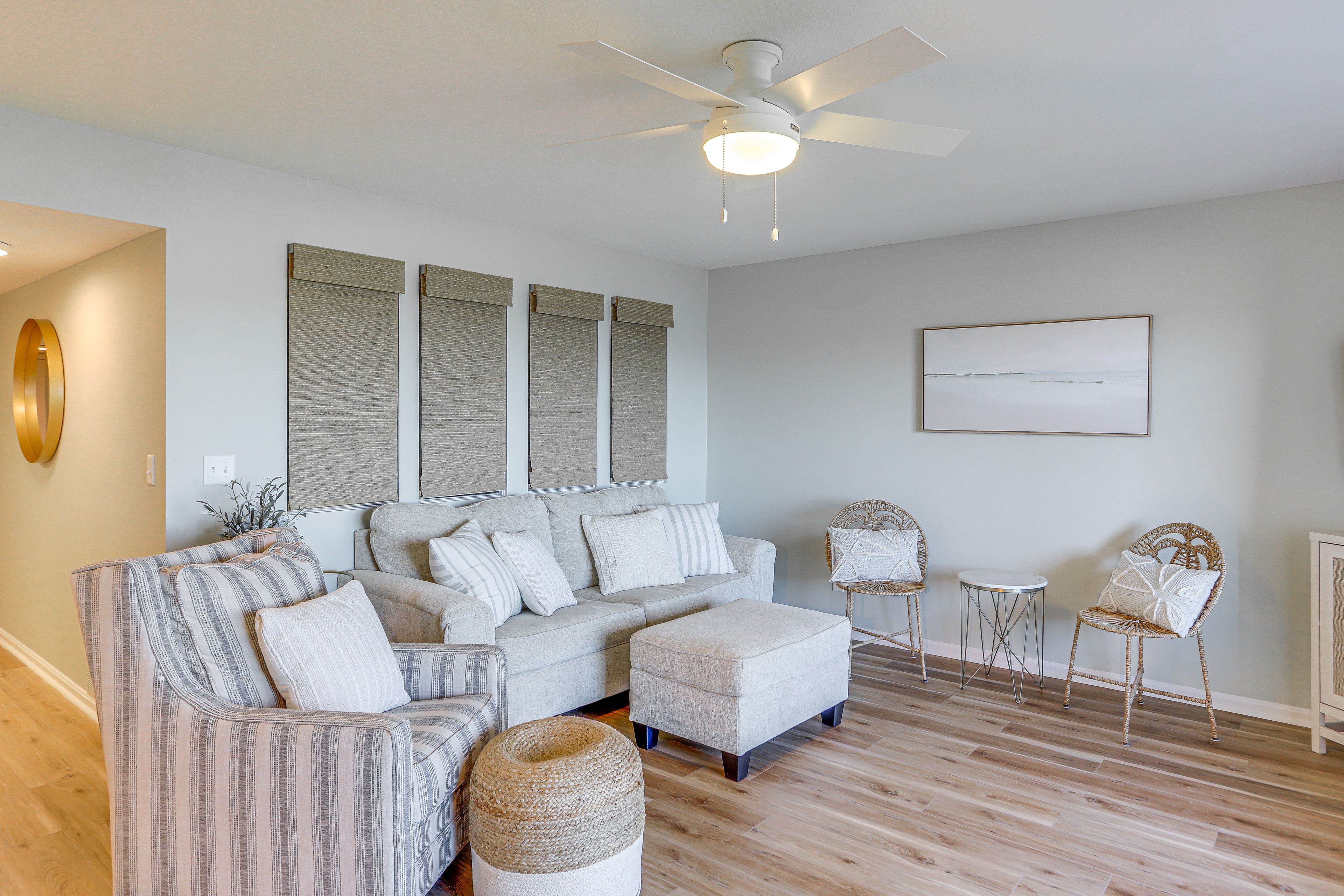 Living Room | Full Sleeper Sofa | Central Air Conditioning & Heating
