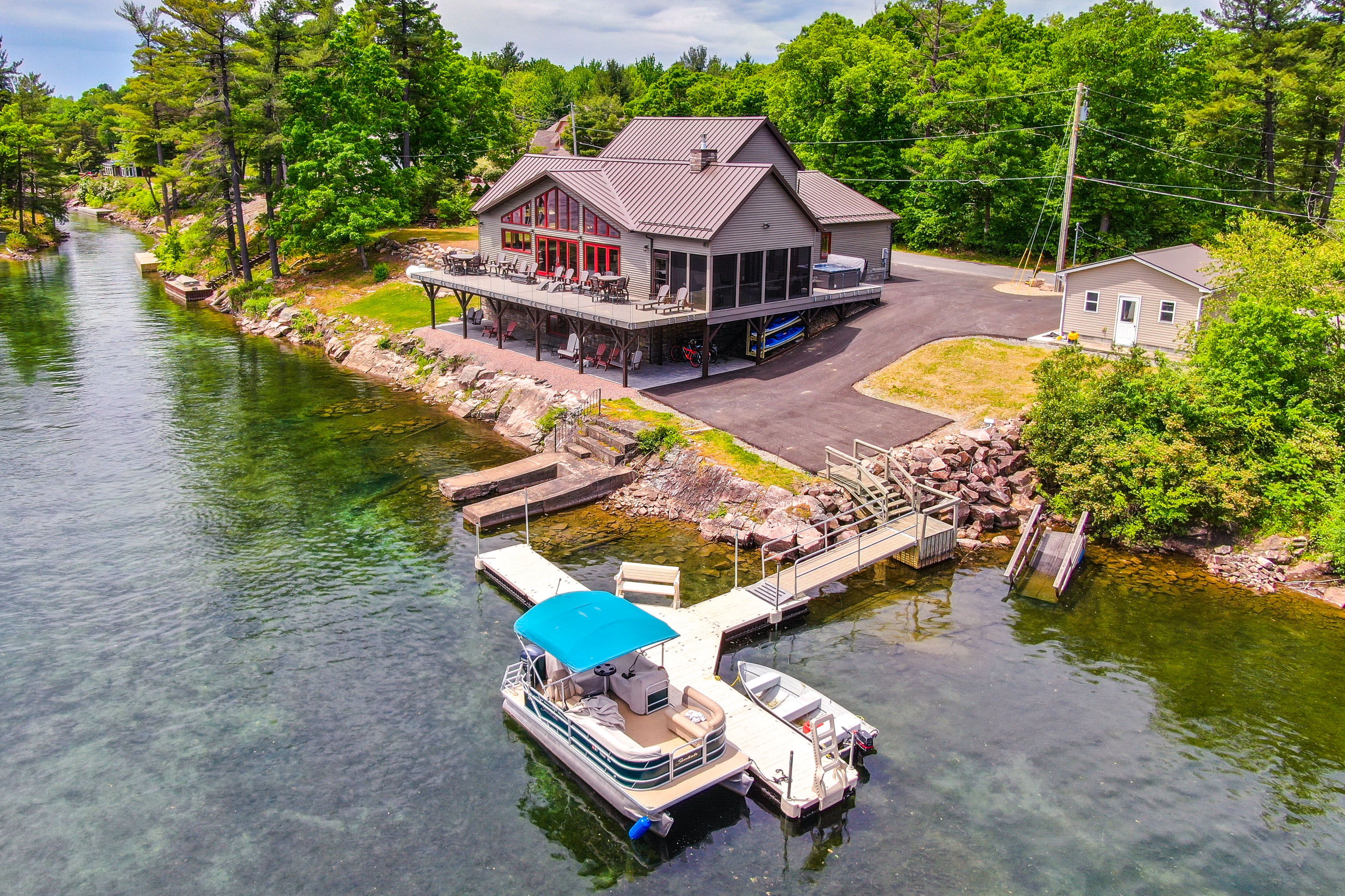 Property Exterior | 3-Story Home | Water Access | Private Boat Dock
