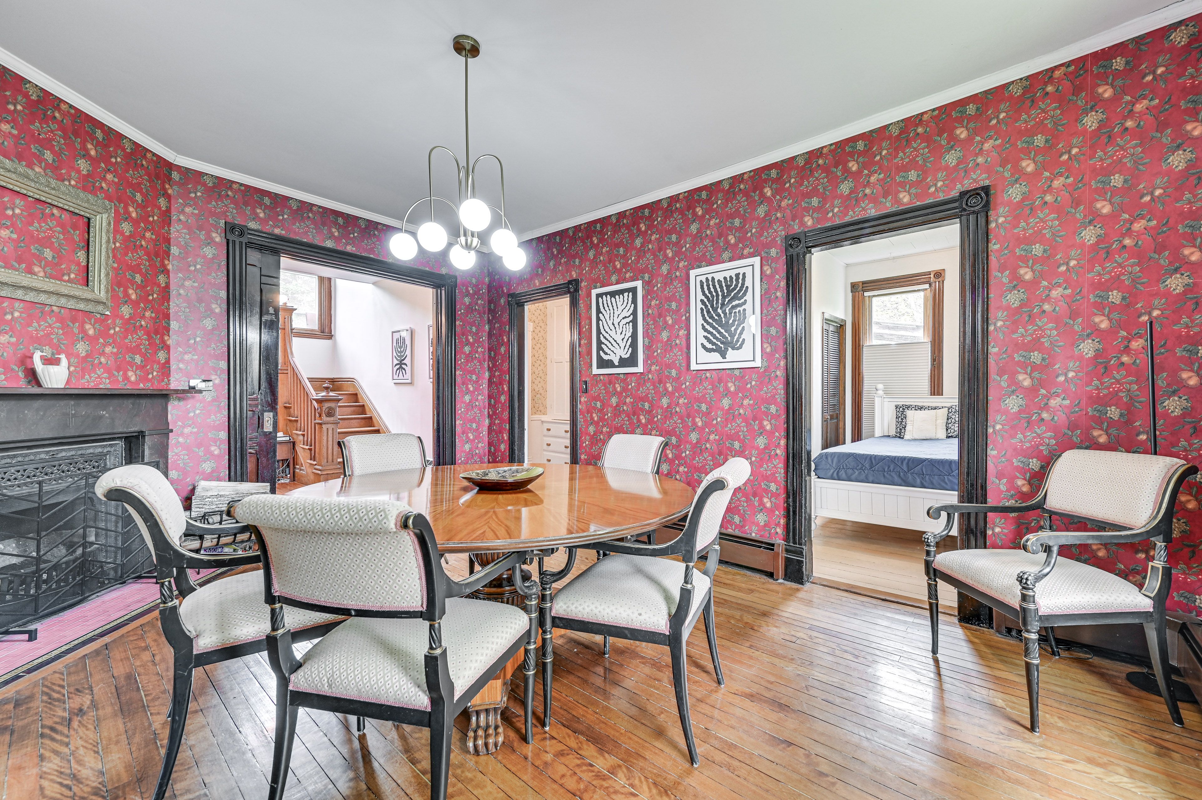 Dining Area | Dishware/Flatware | Fireplace (Decorative Only)