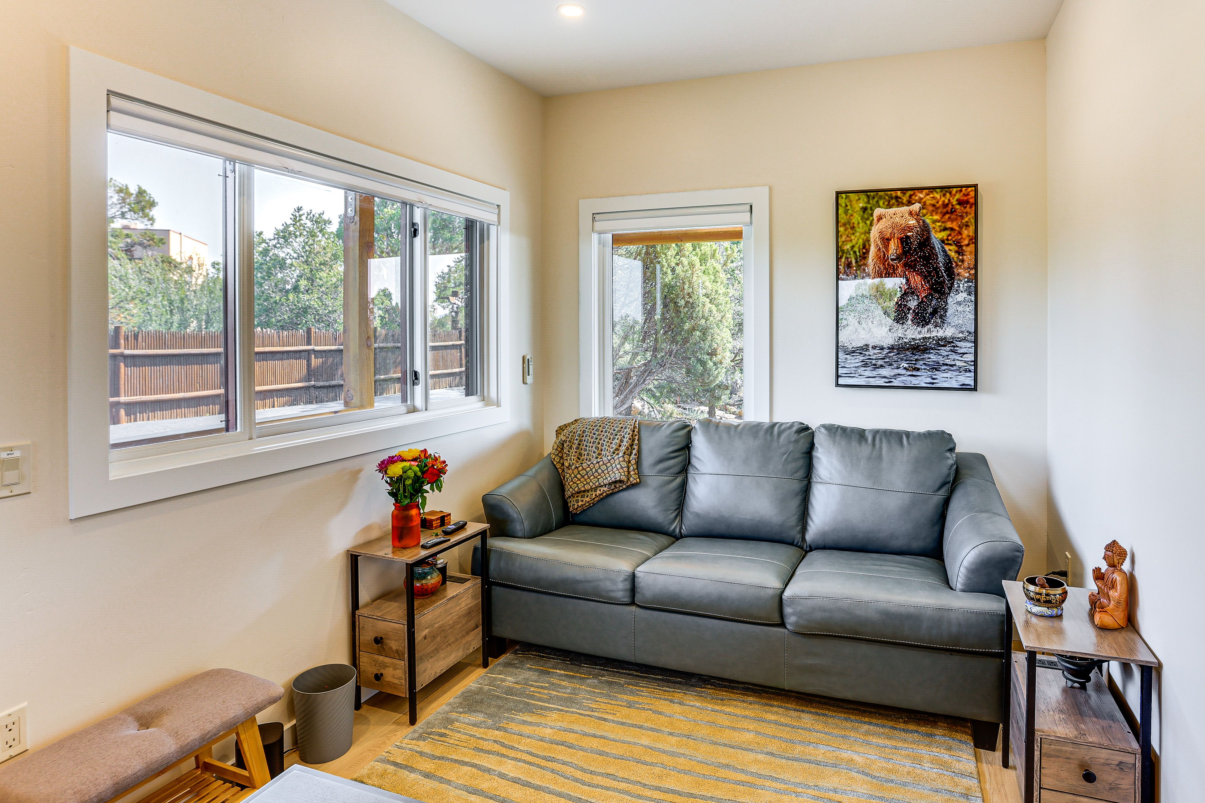 Living Area | Queen Sleeper Sofa | Single-Story Home