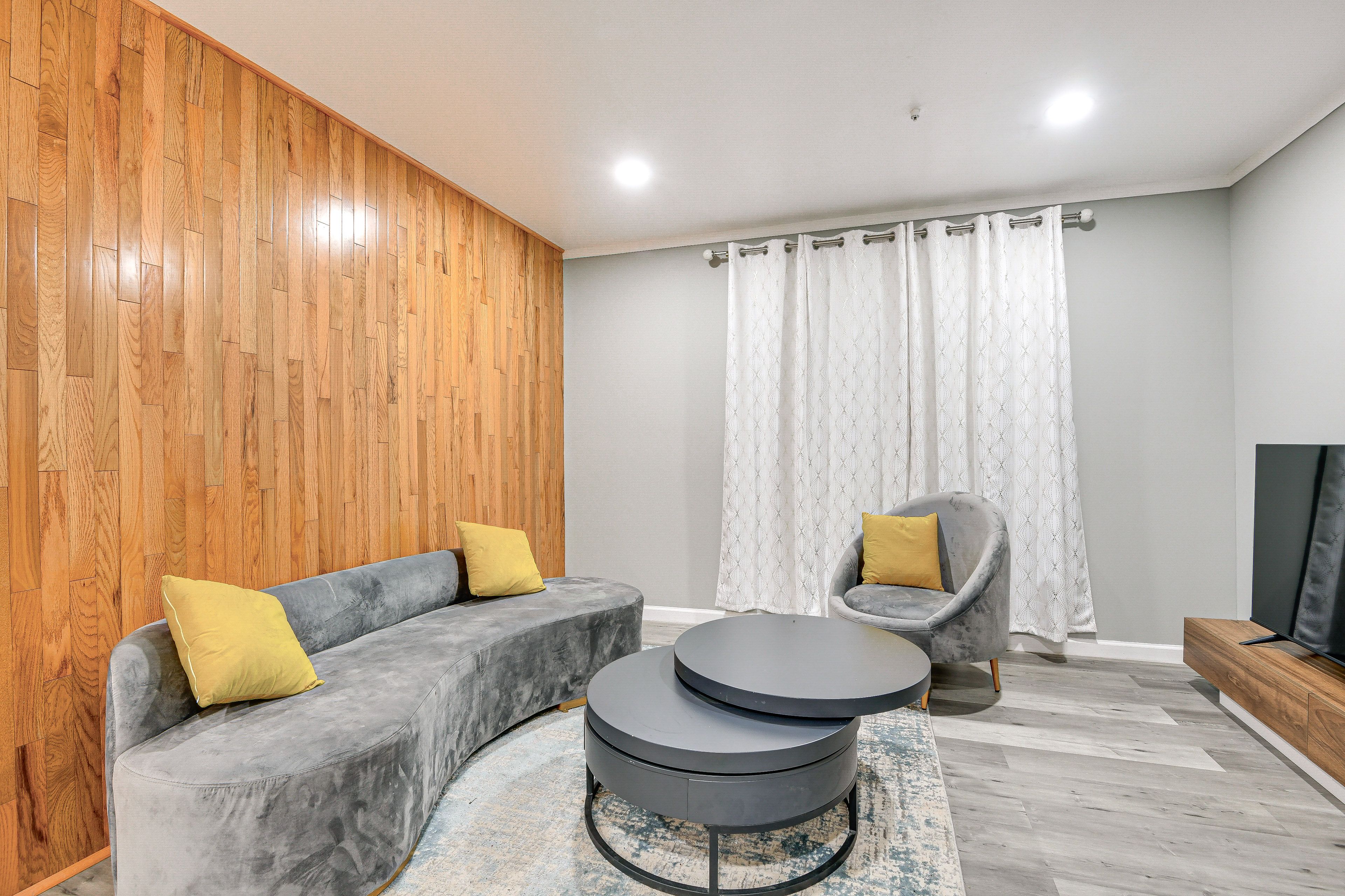 Living Room | Free WiFi | Smart TV | Central A/C | Basement Apartment