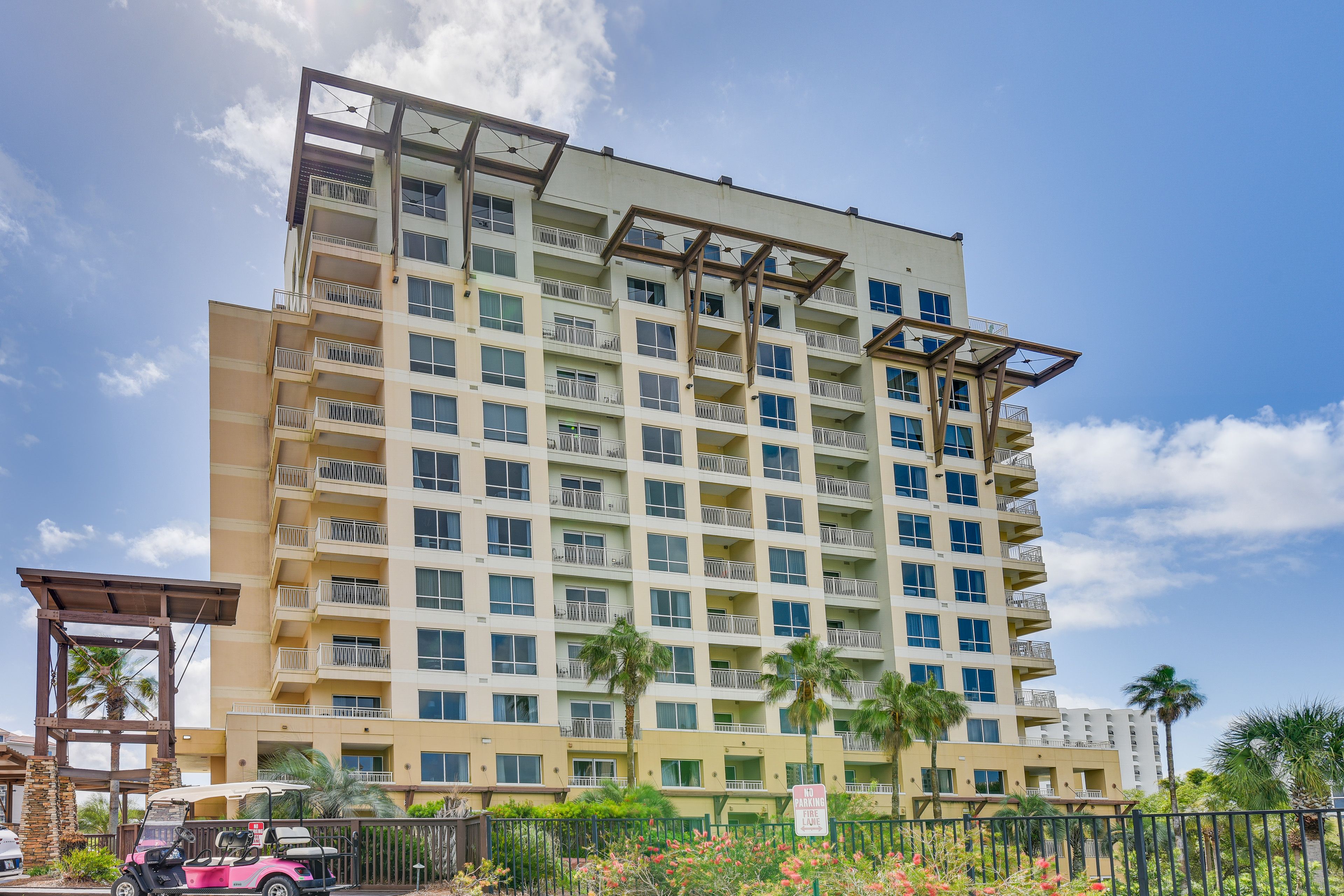 Condo Exterior | Garage (1 Vehicle) | Walk to Beach