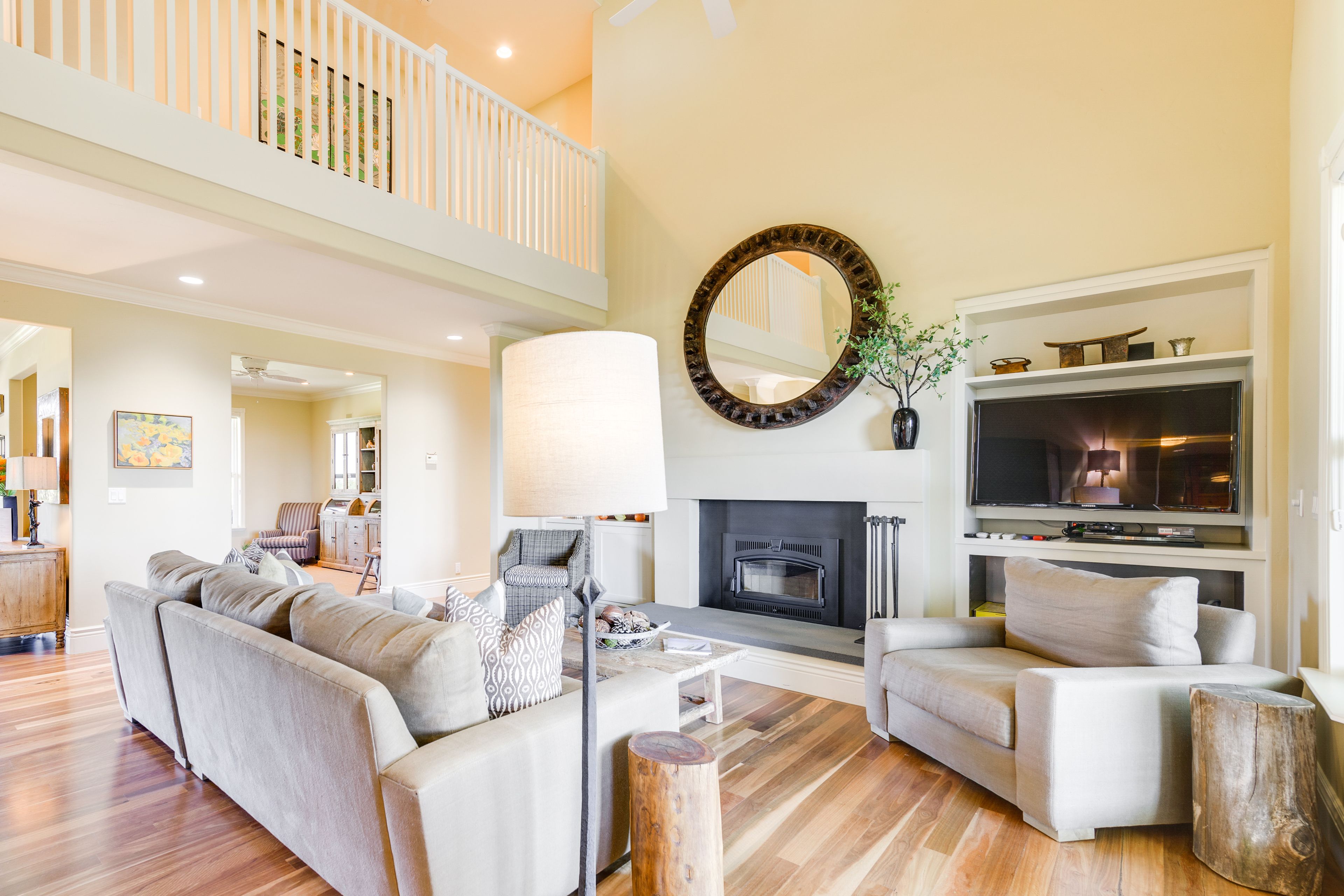 Living Room | Smart TV | Fireplace | 1st Floor