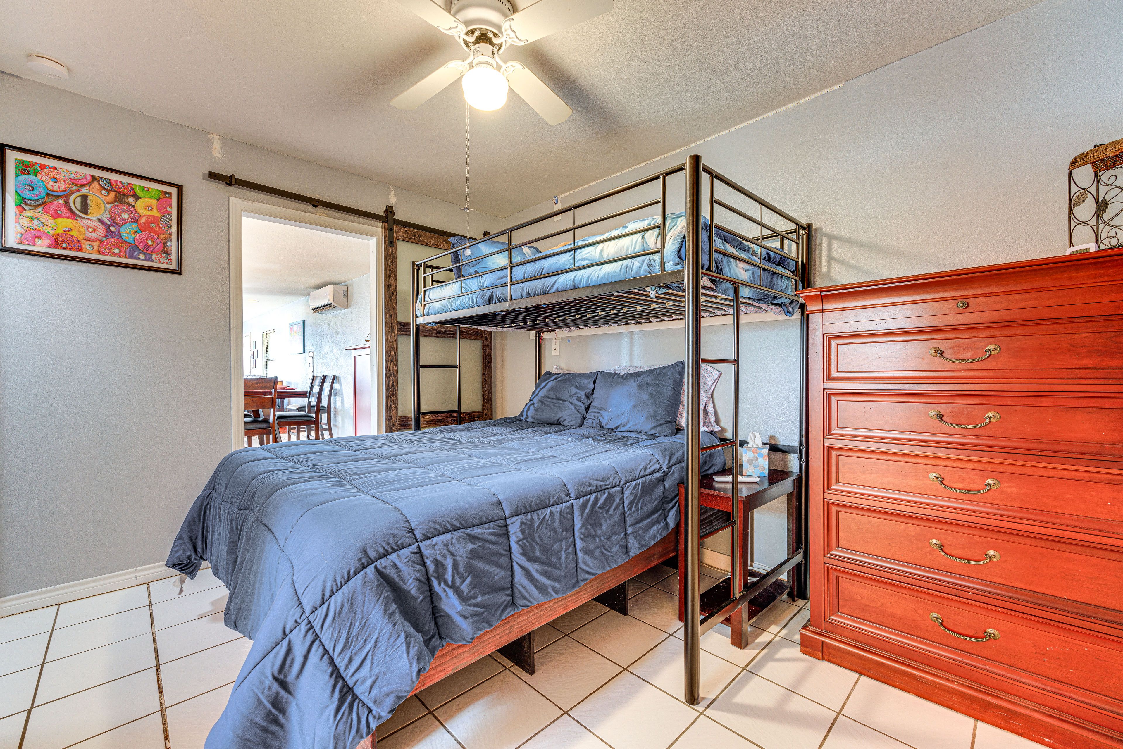 Bedroom | Queen Bed | Lofted Twin Bed | Linens Provided