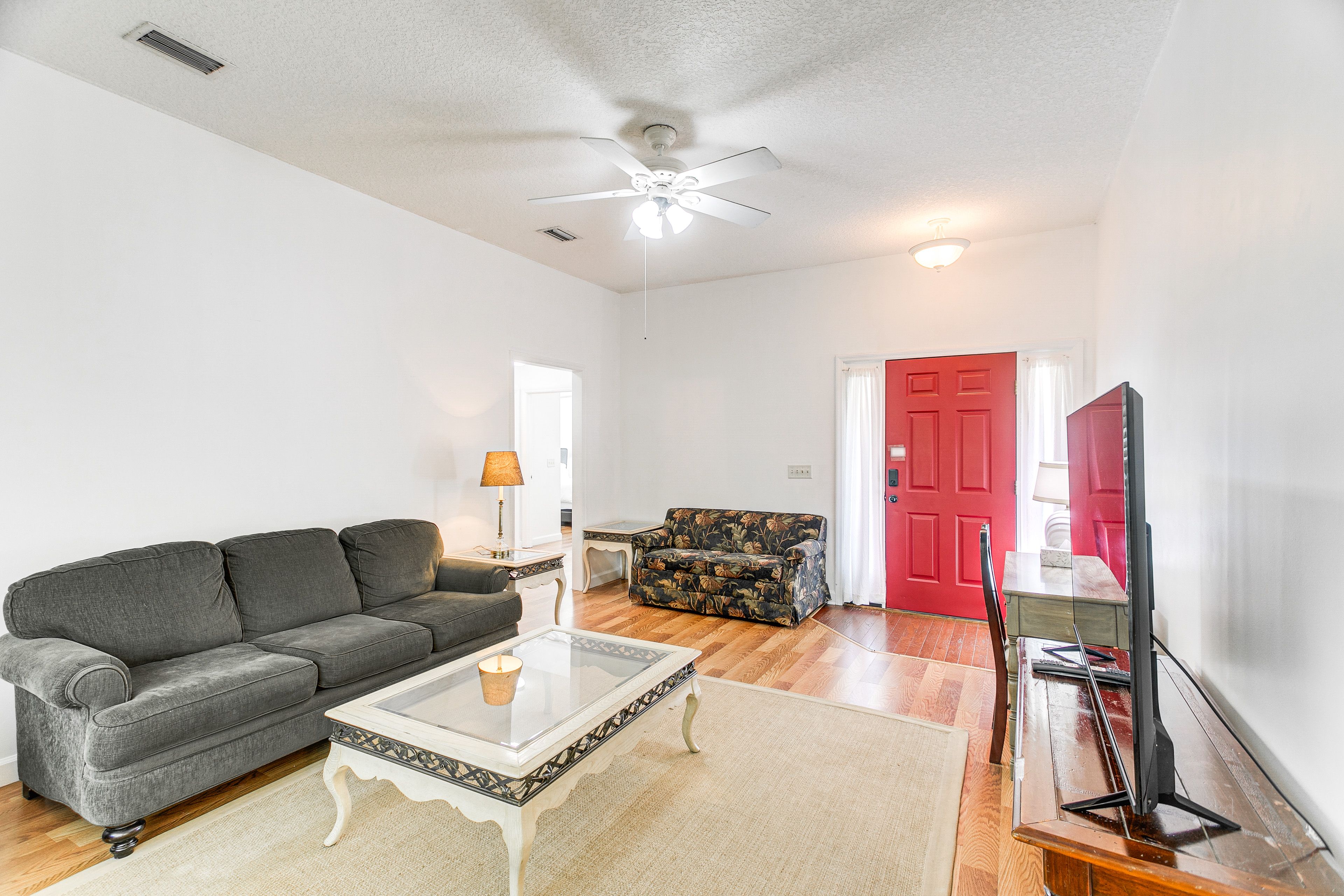 Living Room | Single-Story Home | Smart TV w/ Cable | Central A/C & Heating