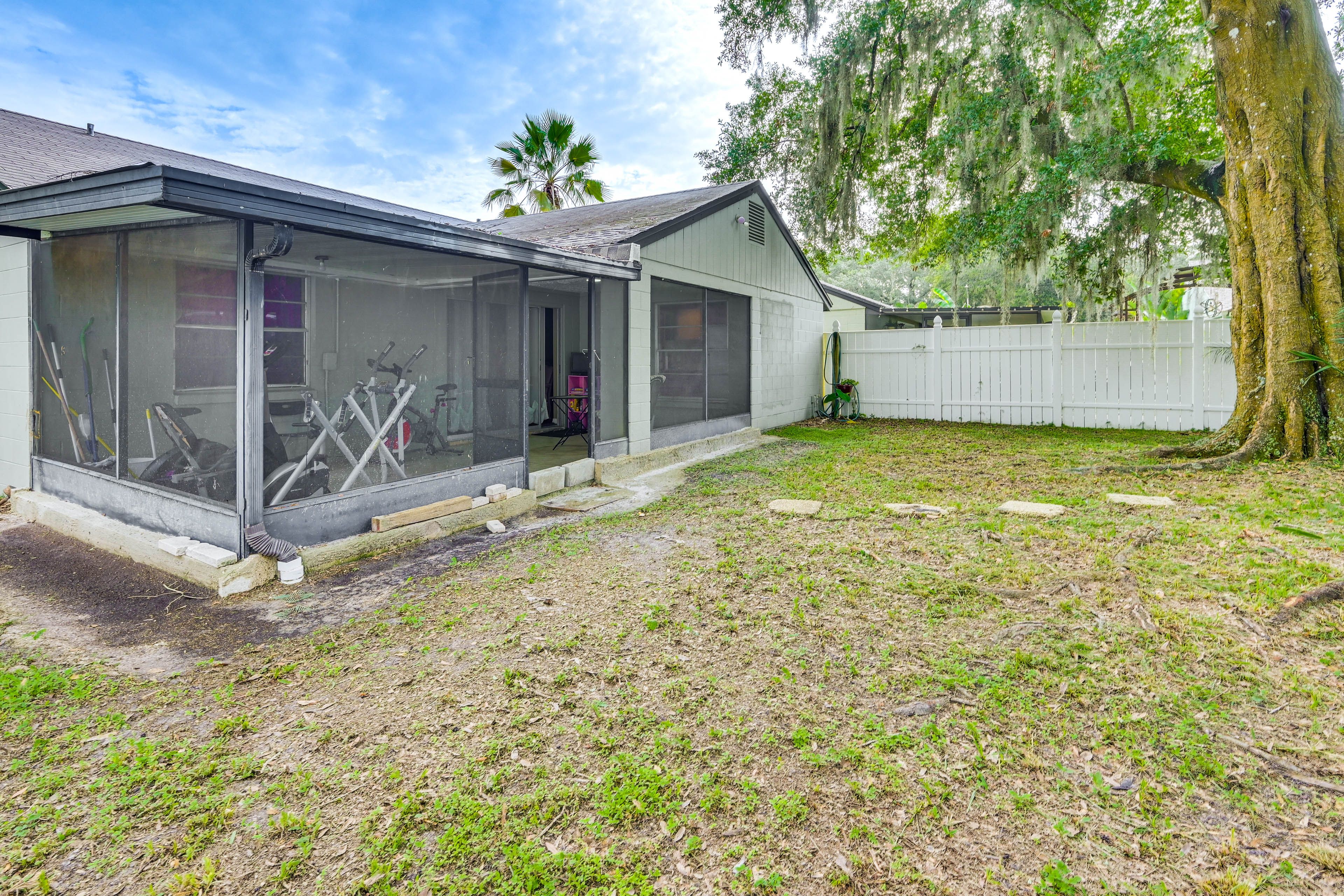 House Exterior | Partially Fenced Backyard