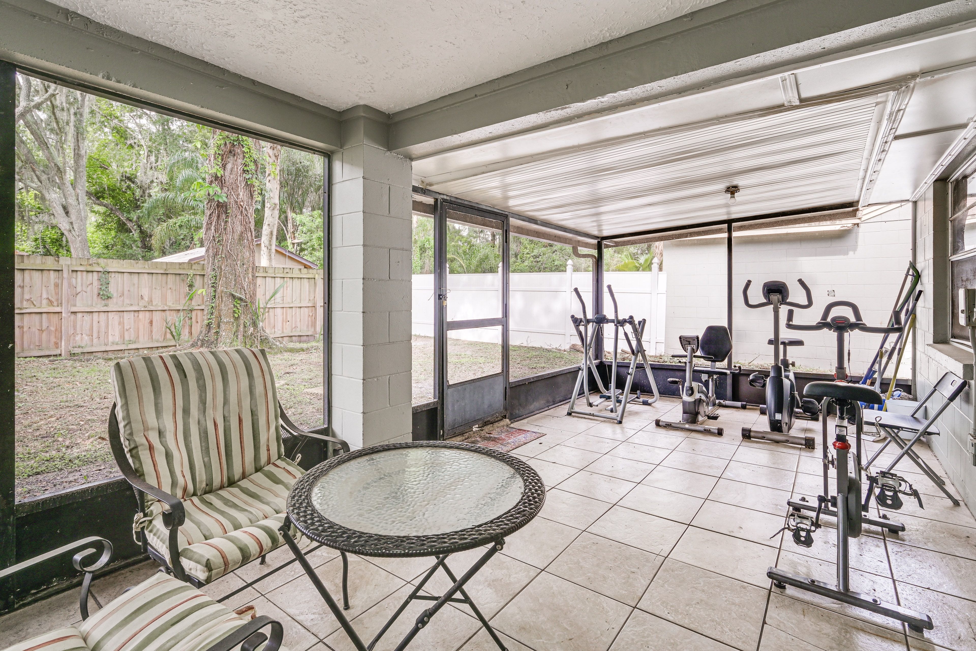 Lanai | 3 Exercise Bikes | Air Walker Exercise Machine | Backyard