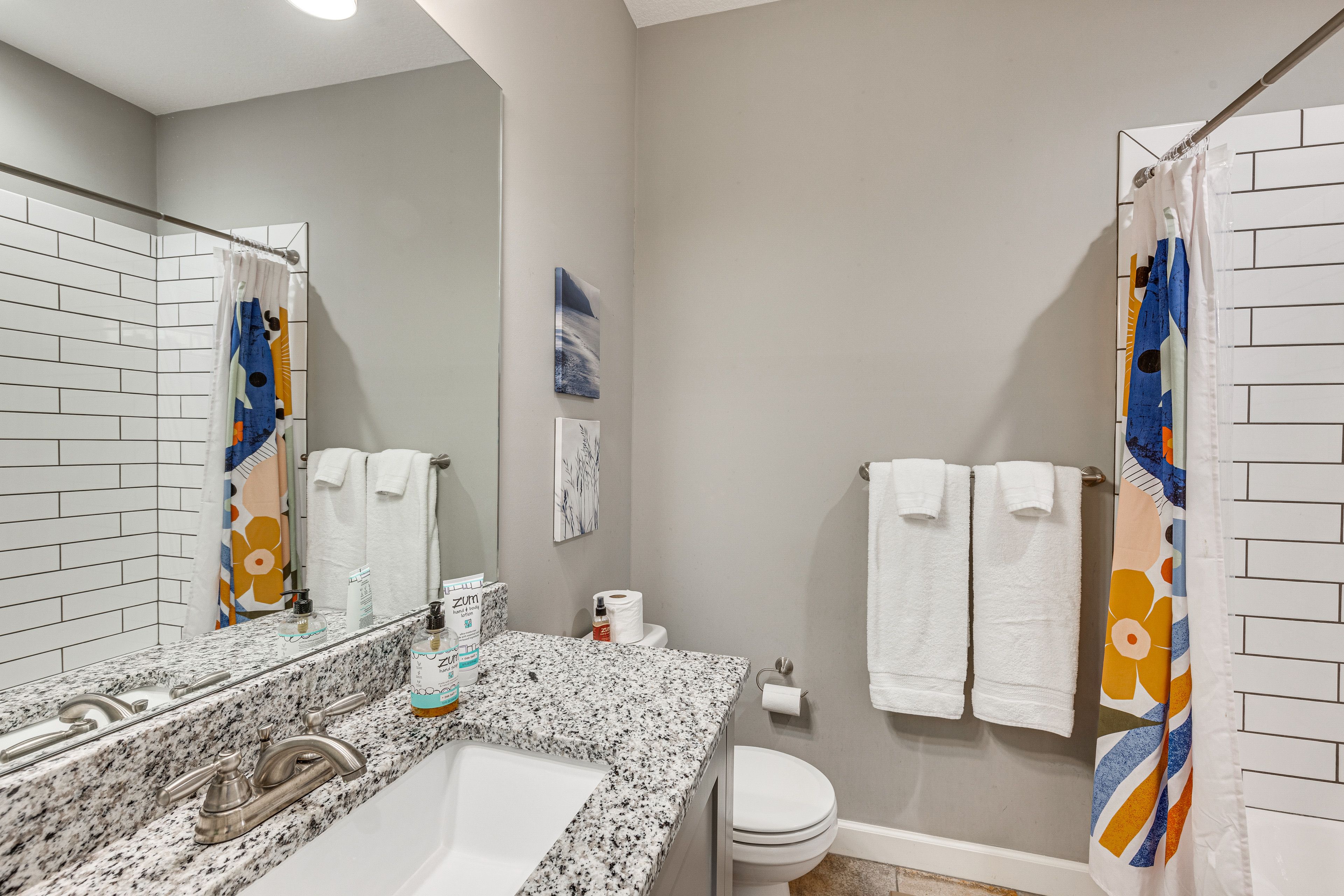 Full Bathroom | 1st Floor | Walk-In Shower | Towels Provided | Hair Dryer