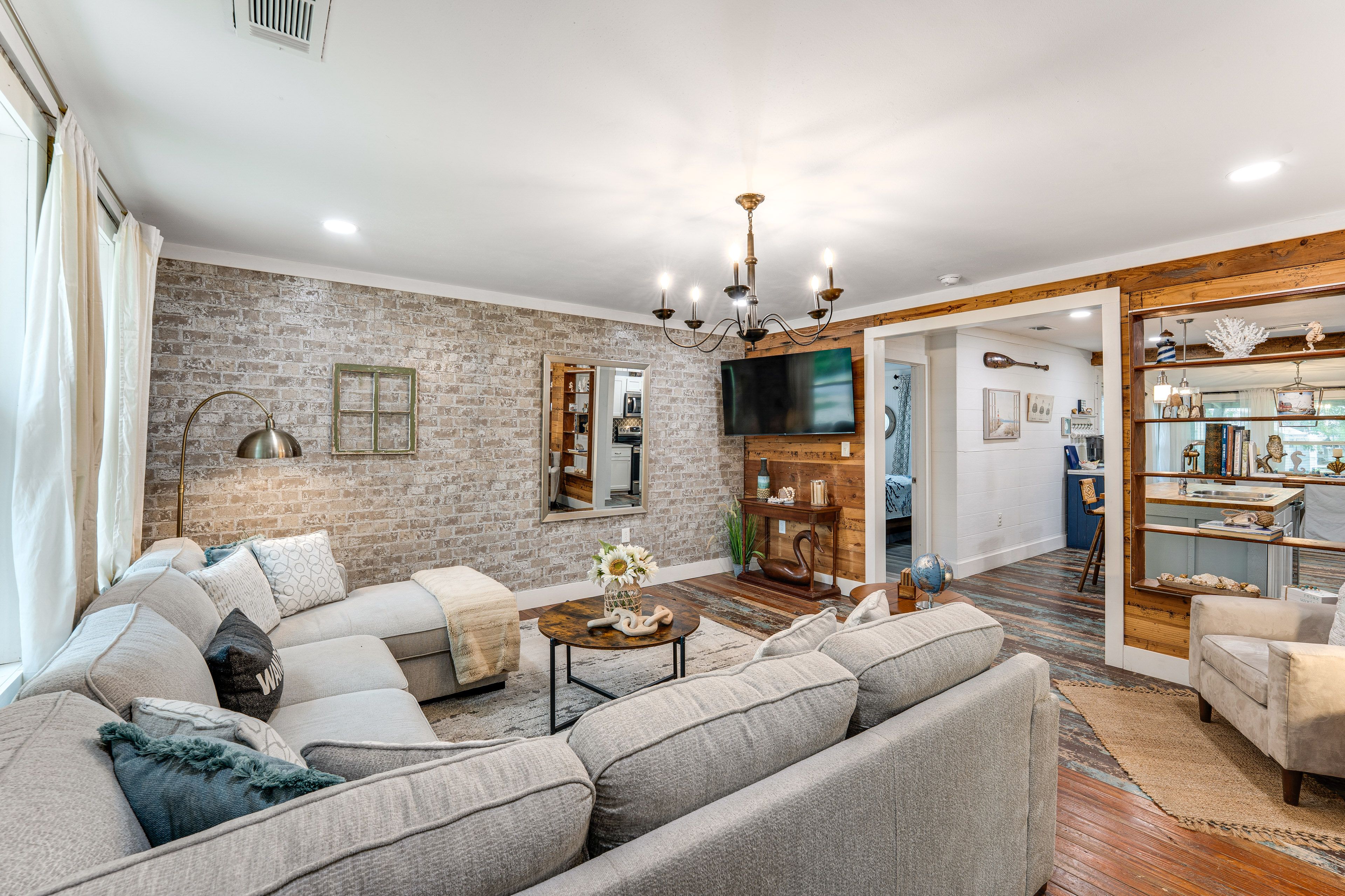 Living Room | Single-Story House | In-Unit Laundry | Central Heating & A/C