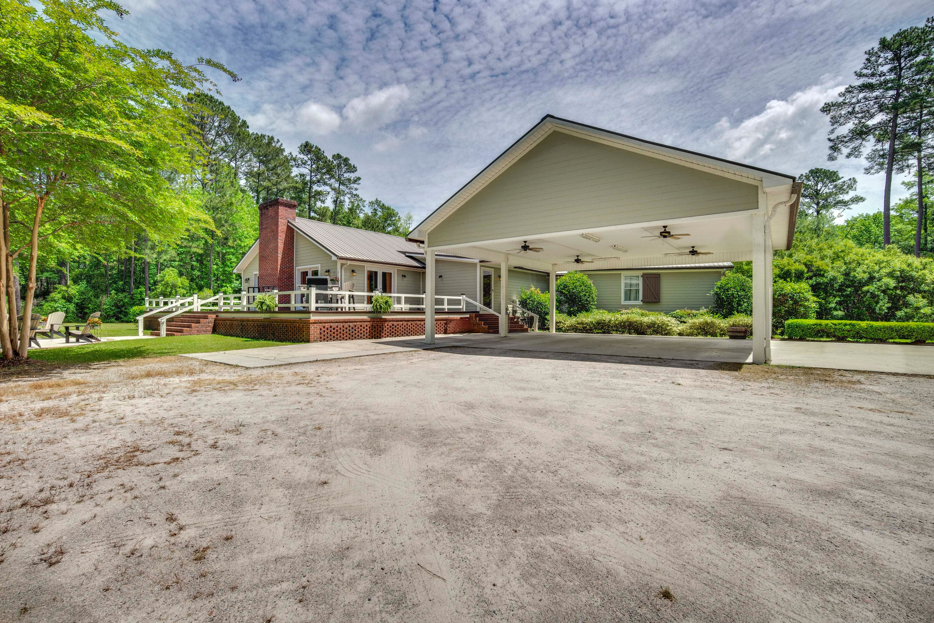 Back Exterior | Parking | Gravel Driveway (6 Vehicles)