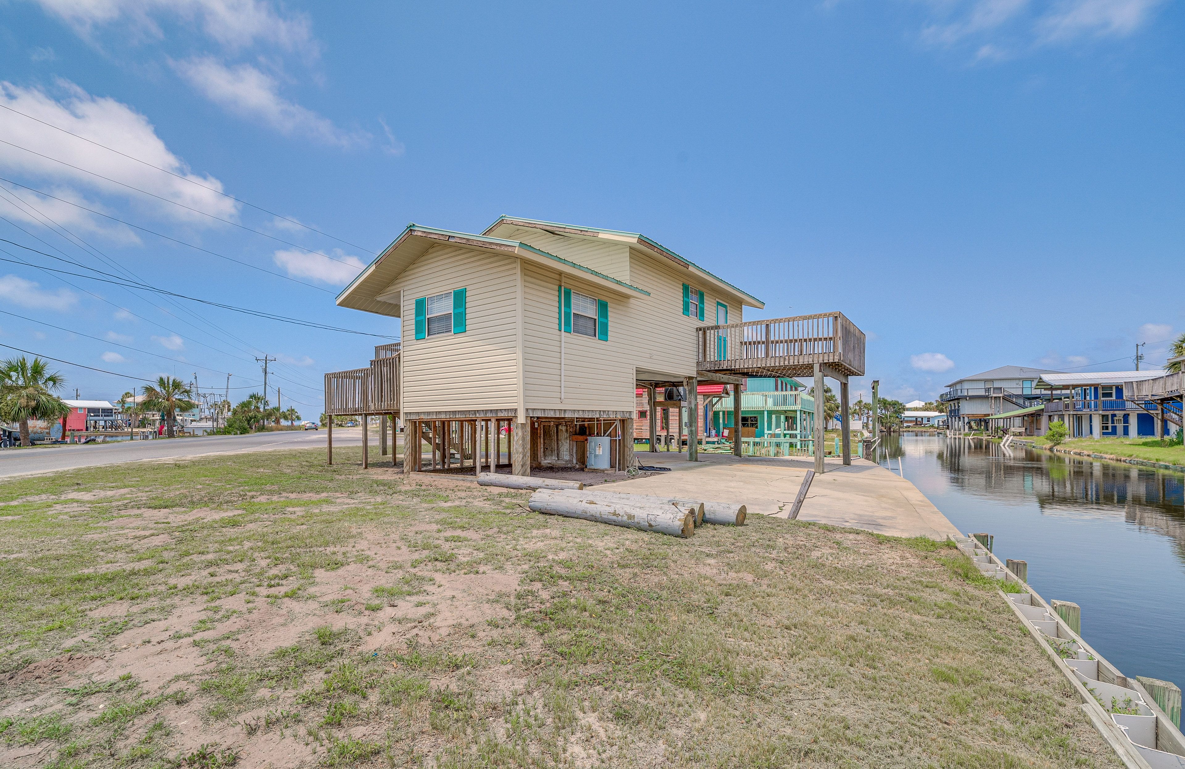 Back Exterior | Canal-Front | Walk to Boat Ramp