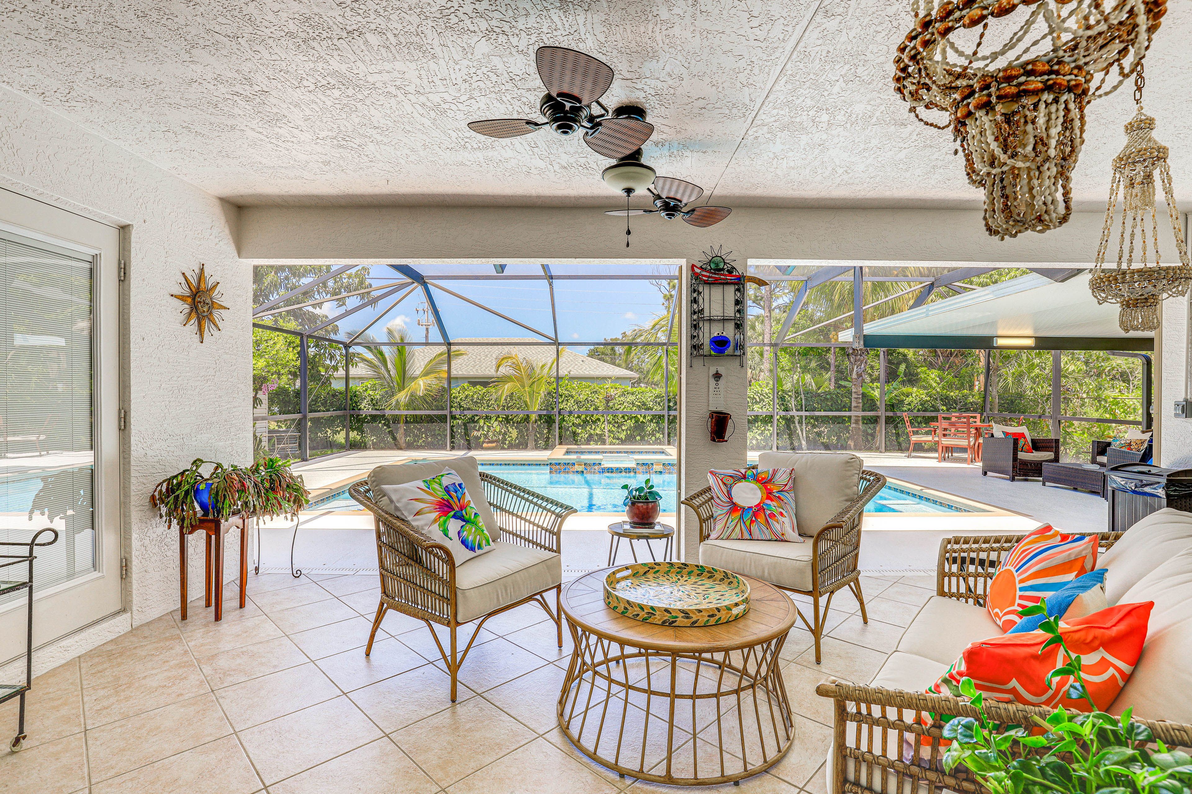 Covered Patio | Flat-Screen TV | Lounge Seating | Mini Fridge