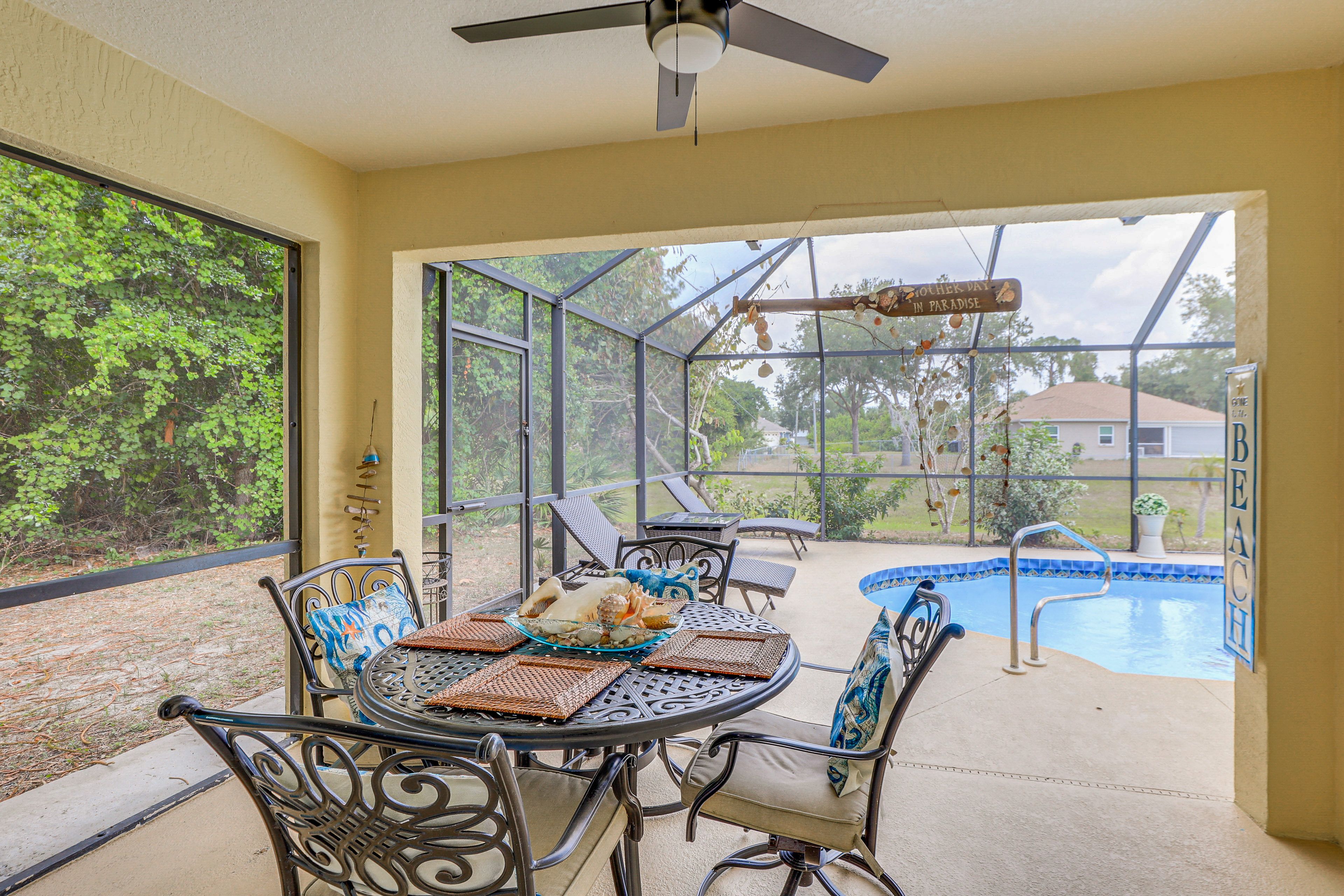 Covered Patio | Dining Area | BBQ Grill