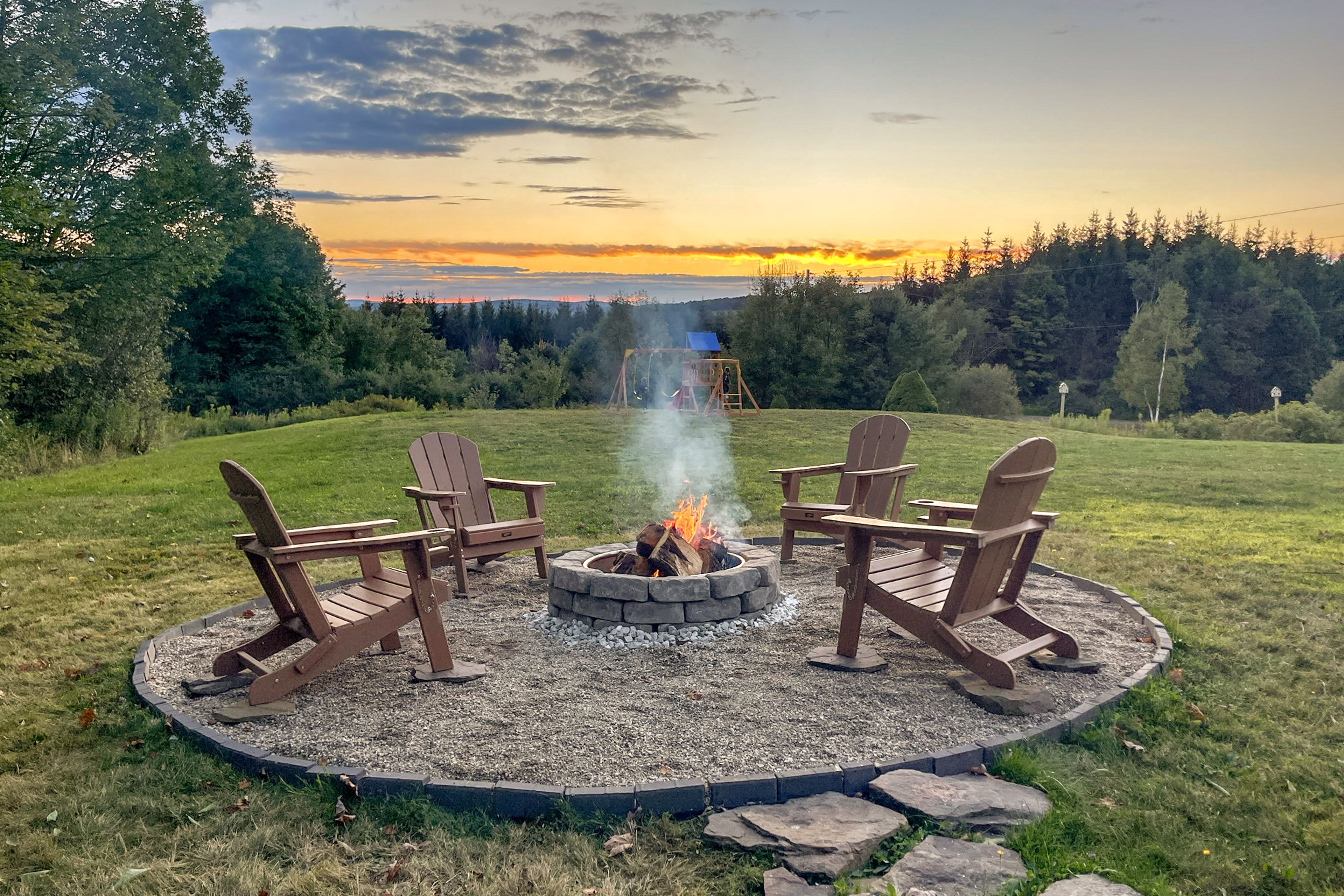 Newly Built Fire Pit w/ Landscape View