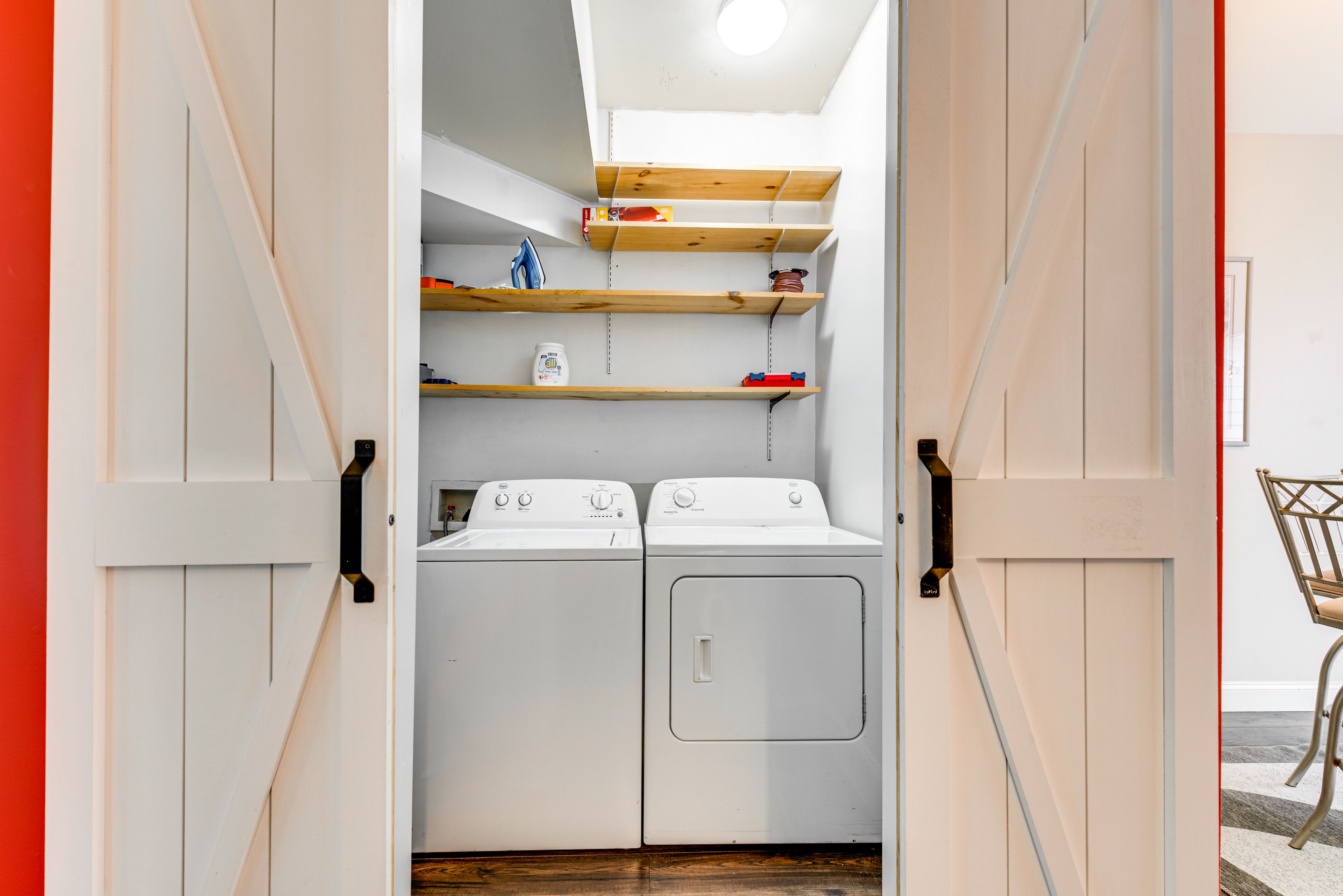 Laundry Area | 1st Floor | Washer/Dryer | Laundry Detergent | Iron/Board
