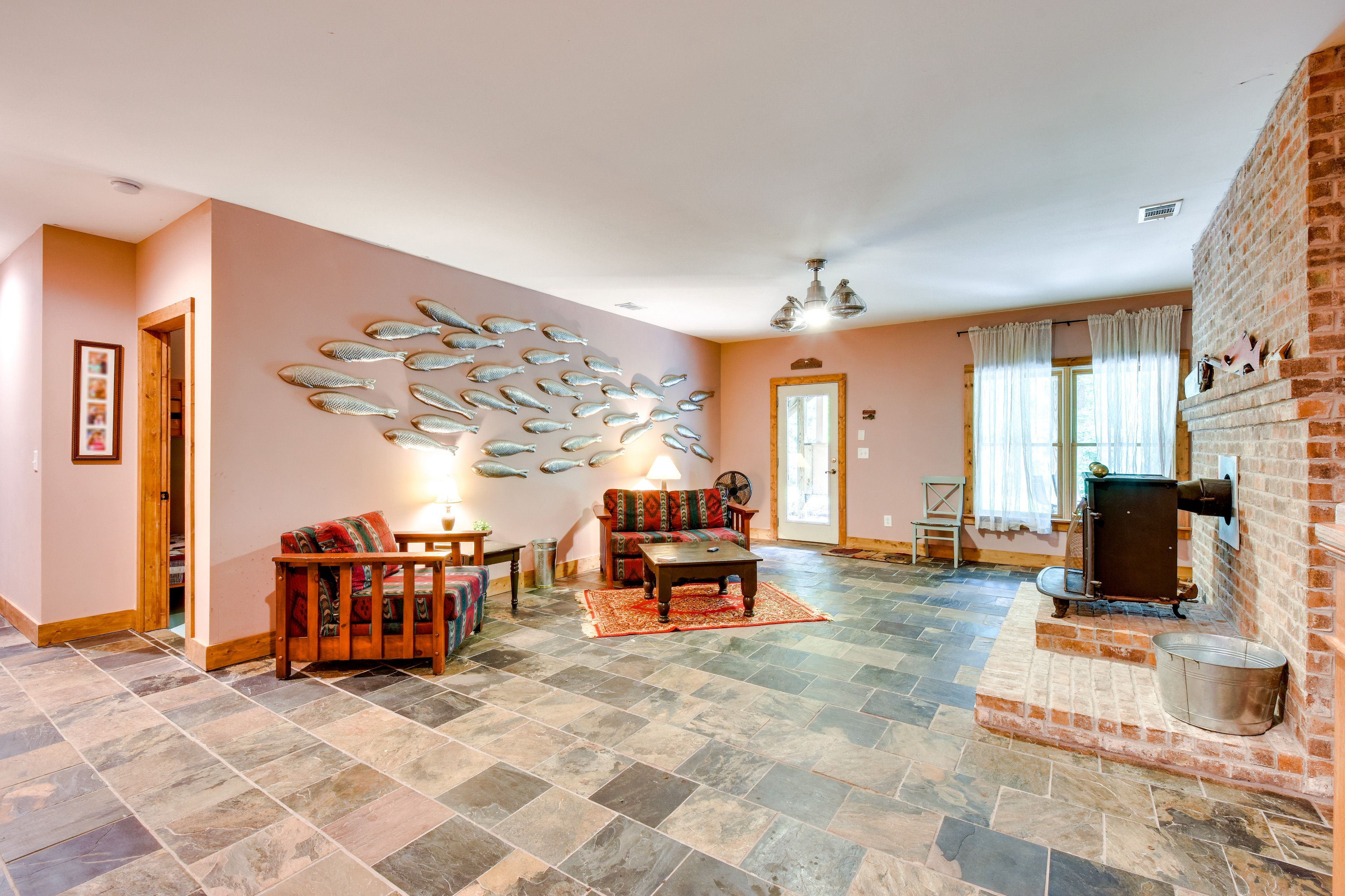 Basement Living Area | Wood-Burning Stove (Wood Provided)