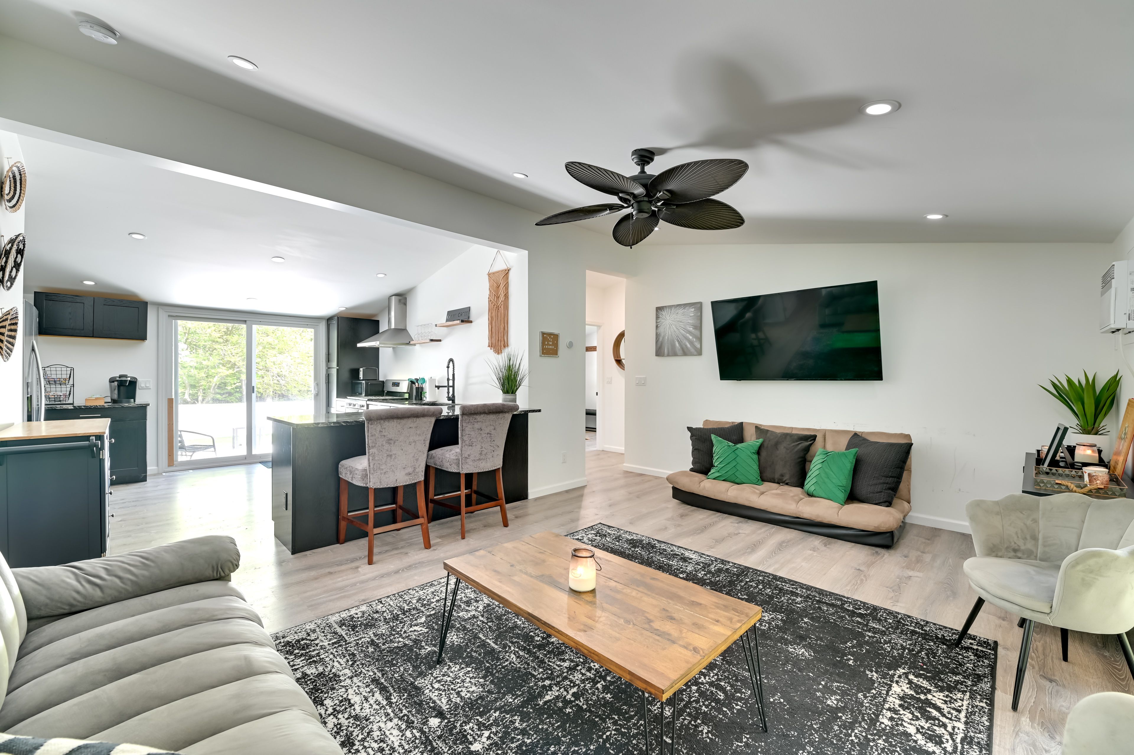 Living Room | Full Futon | Full Sleeper Sofa | A/C Unit | Smart TV