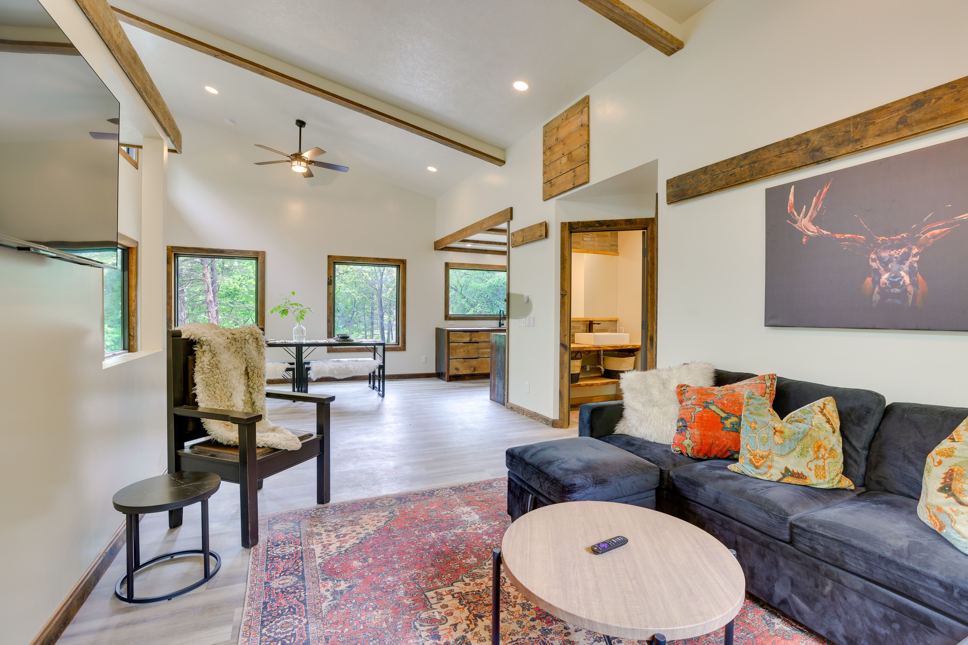 Upper Living Area | Full Sleeper Sofa | Flat-Screen TV
