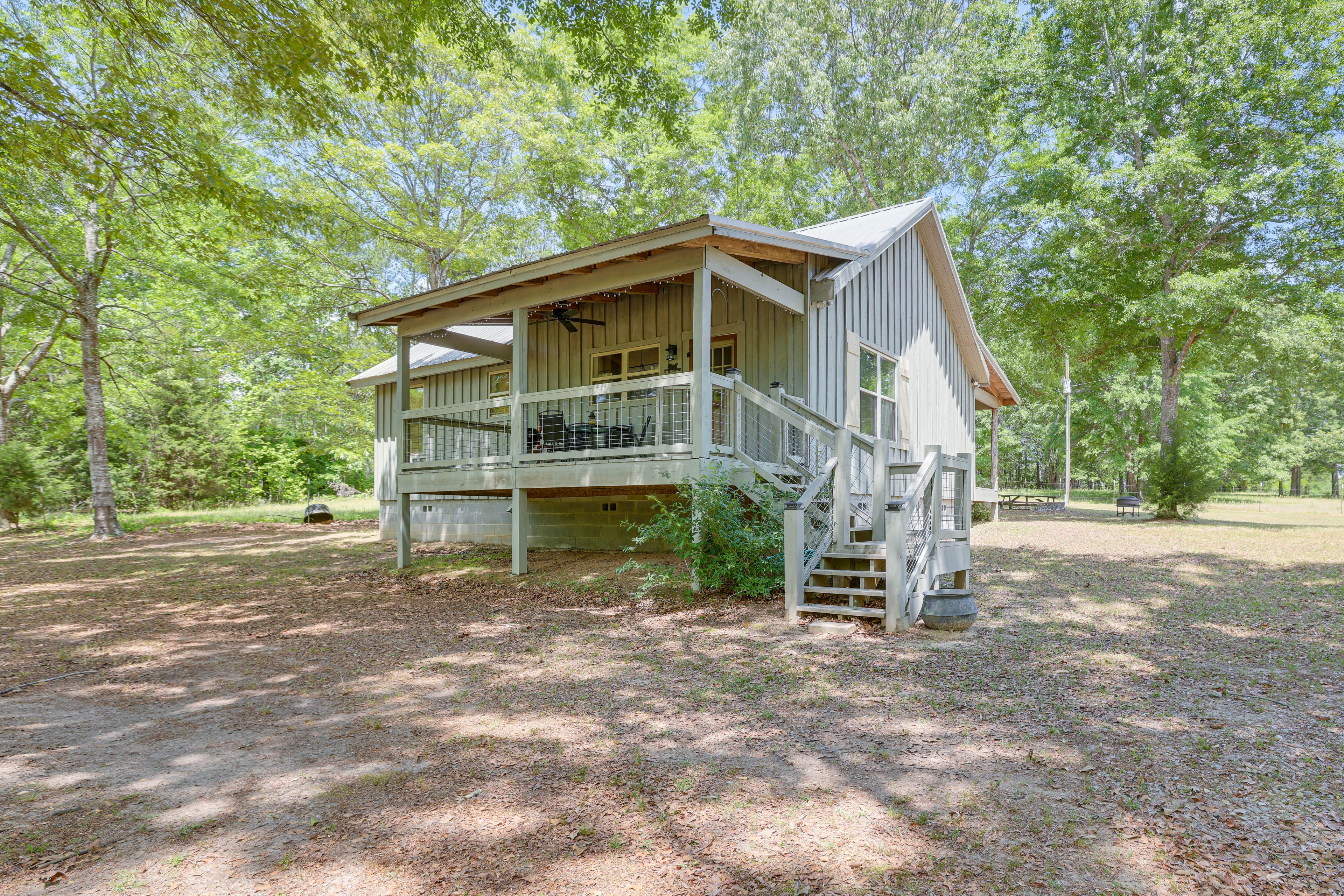 Cottage Exterior | 6-Acre Fenced Yard