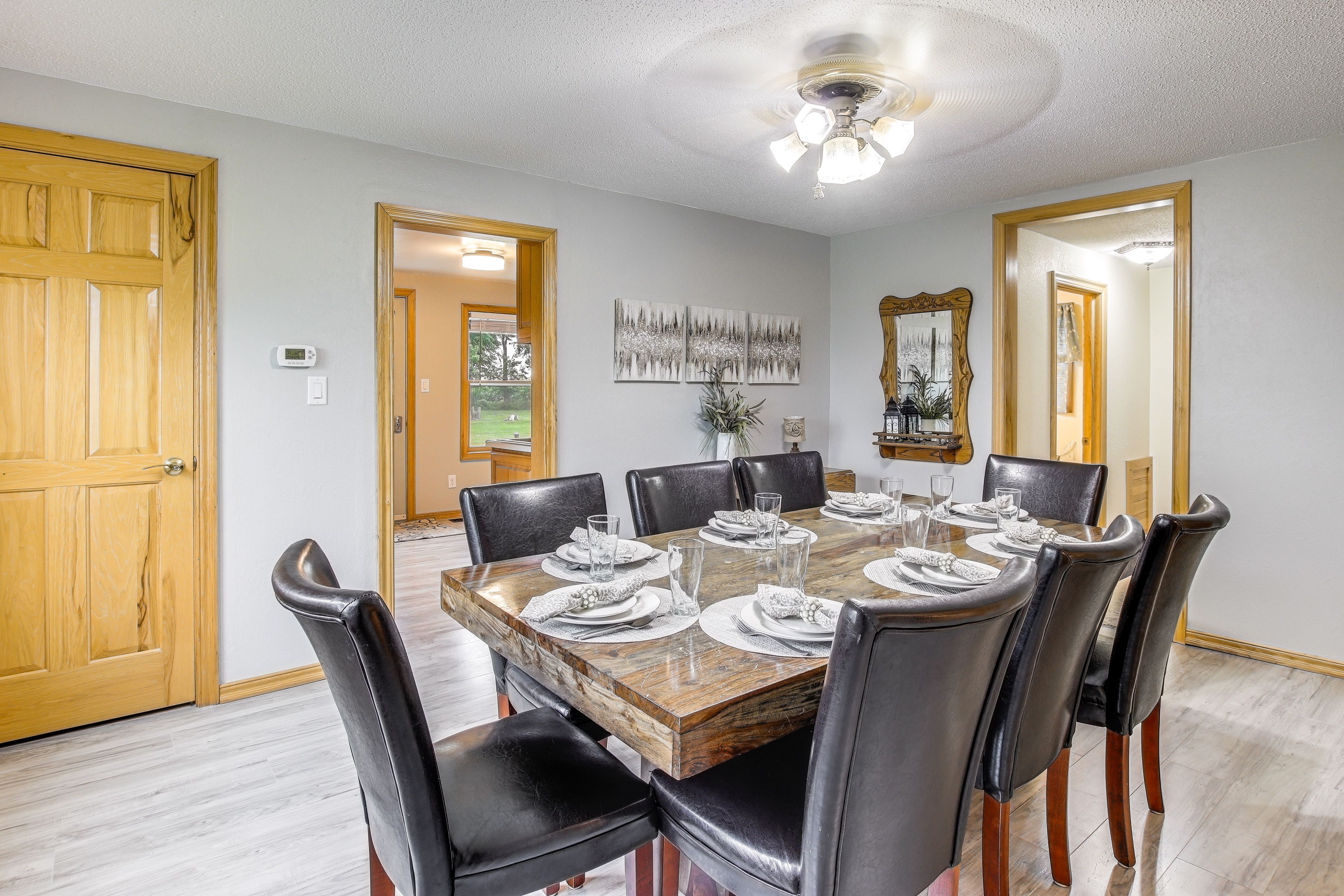 Dining Area | 1st Floor | Dishware/Flatware | Ceiling Fans