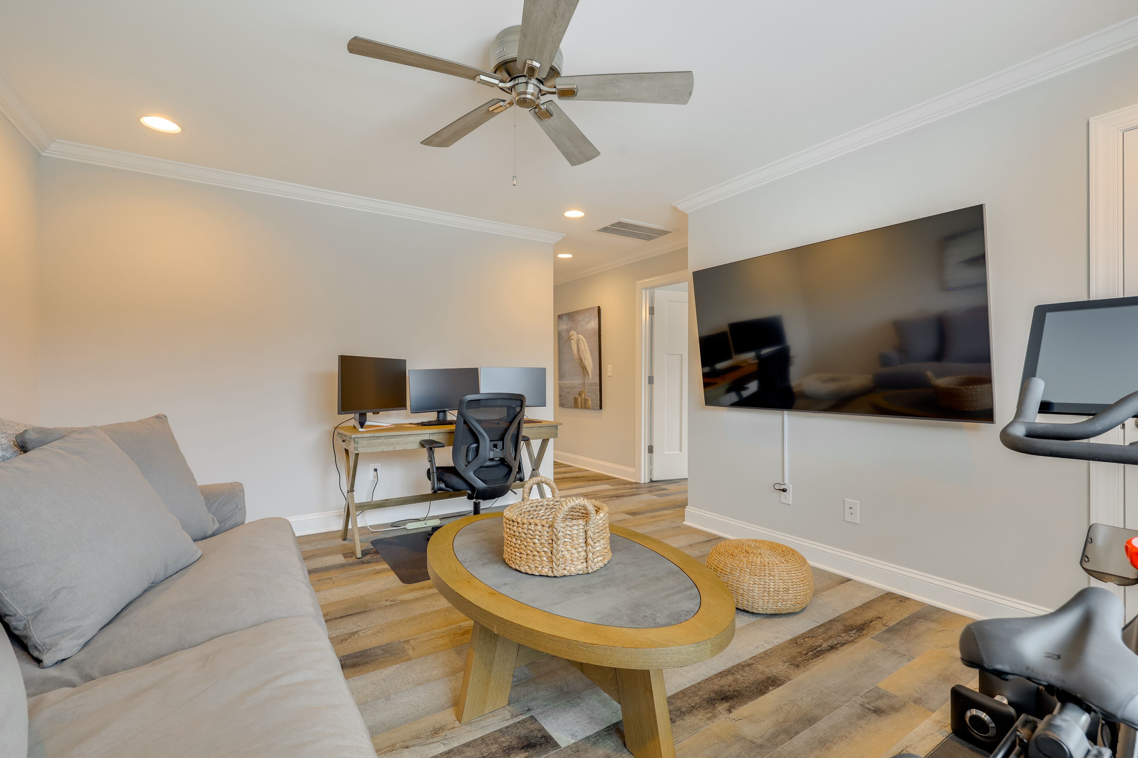 Family Room | Peloton Bike | Desk | Smart TV | 2nd Floor