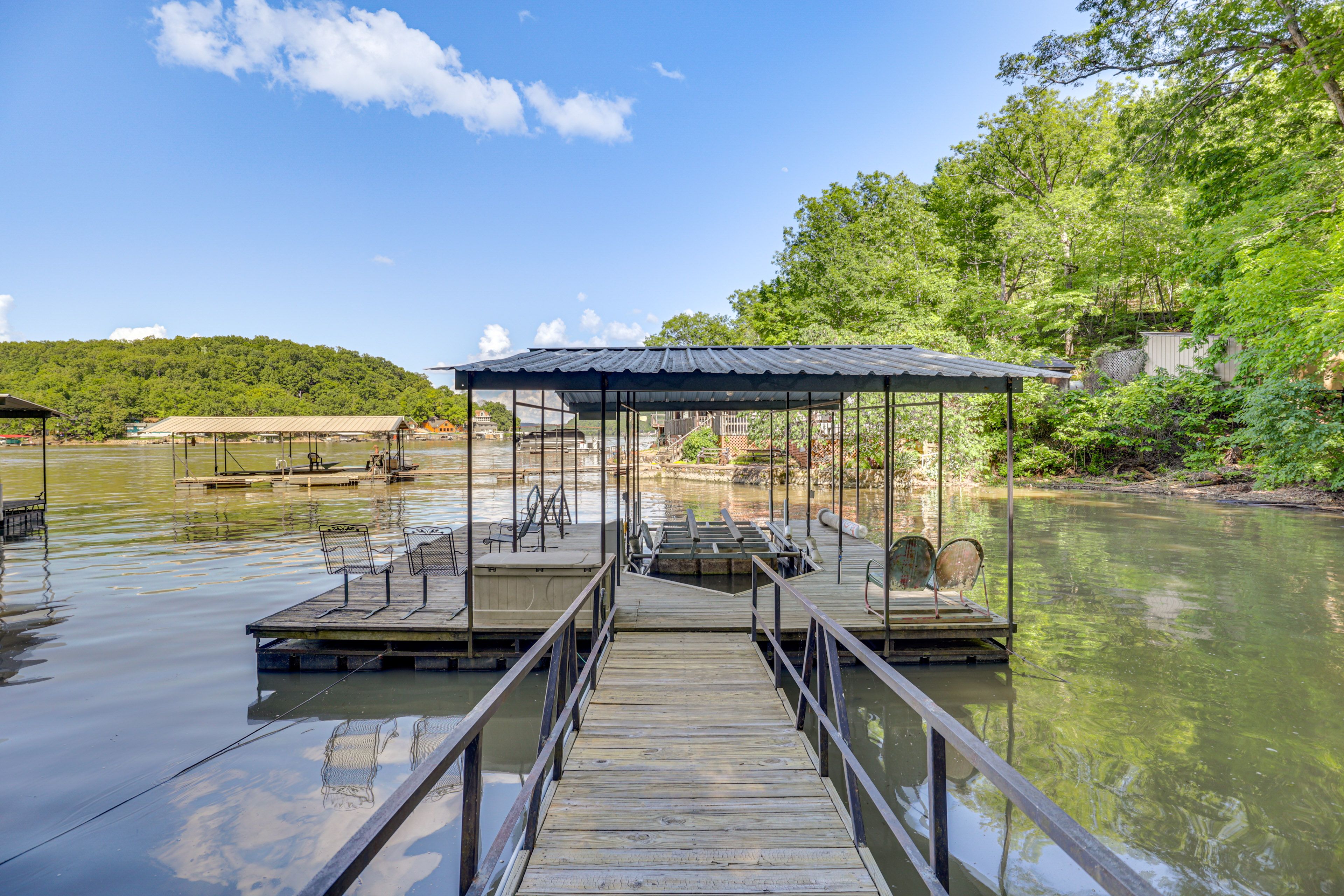 Cabin Exterior | Private Boat Dock w/ Lift & Slip | Lake Access
