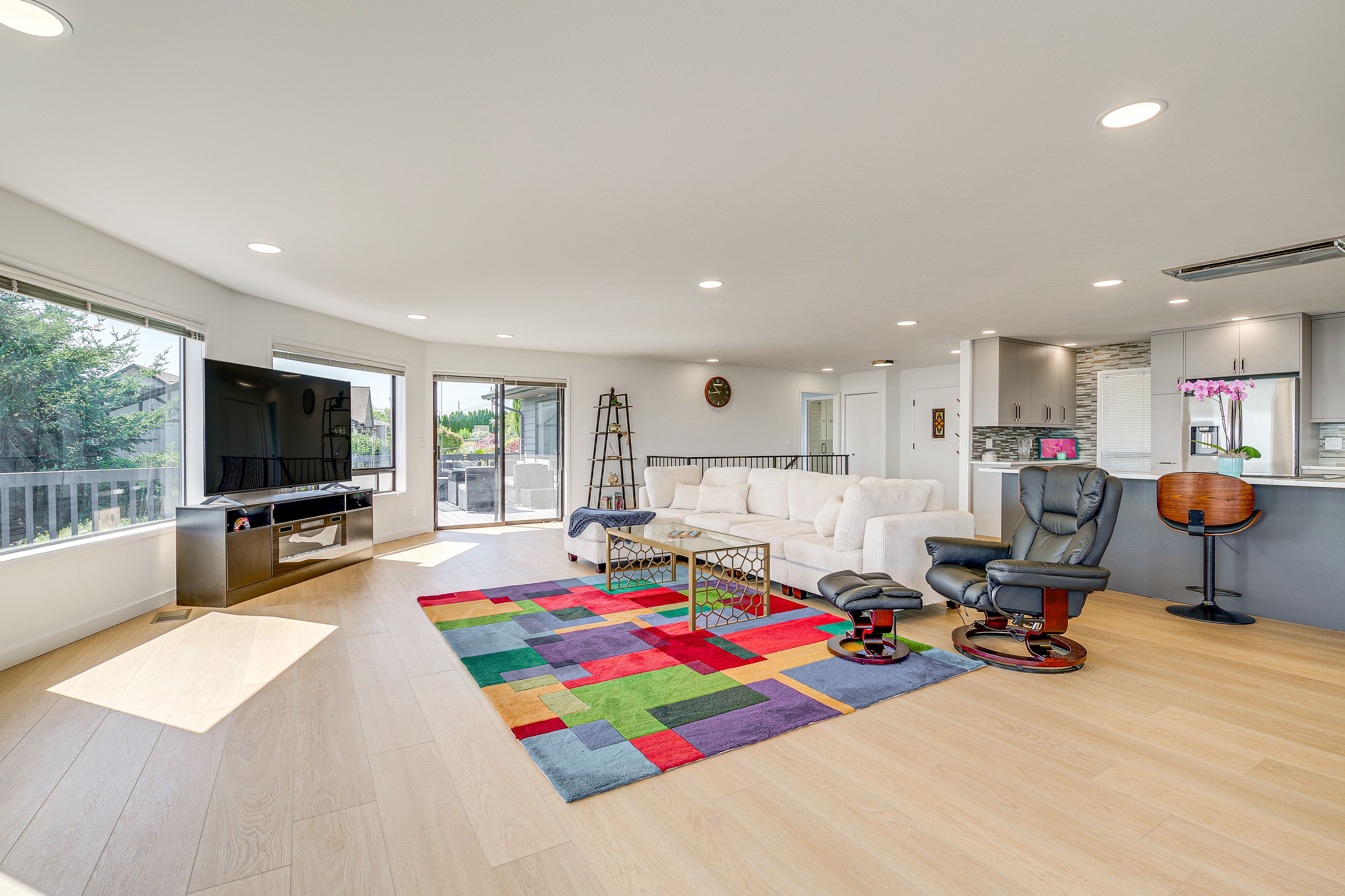 Living Room | Electric Fireplace | Picture Windows | 2nd Floor