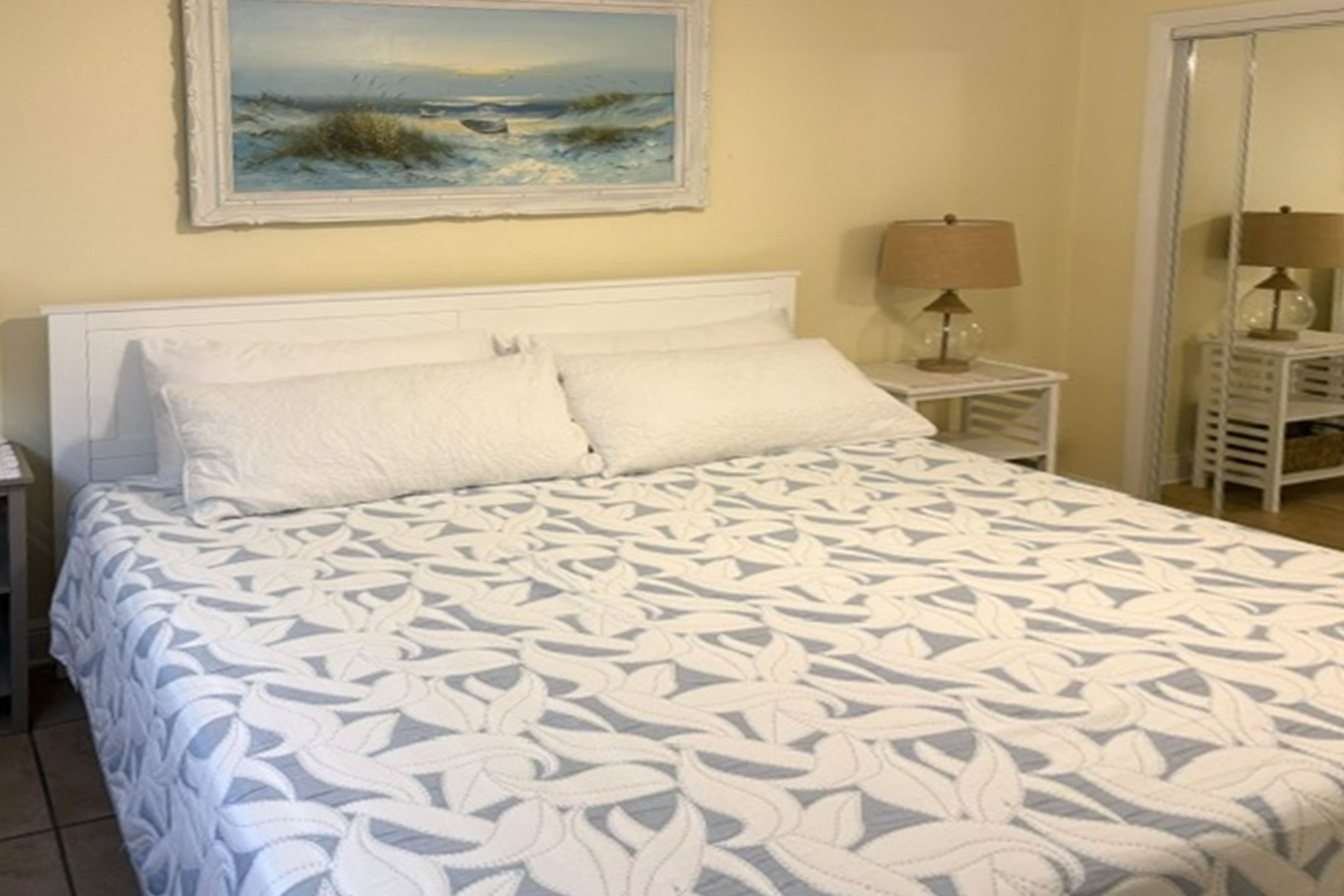 Bedroom 1 | King Bed | Flat-Screen TV w/ Cable
