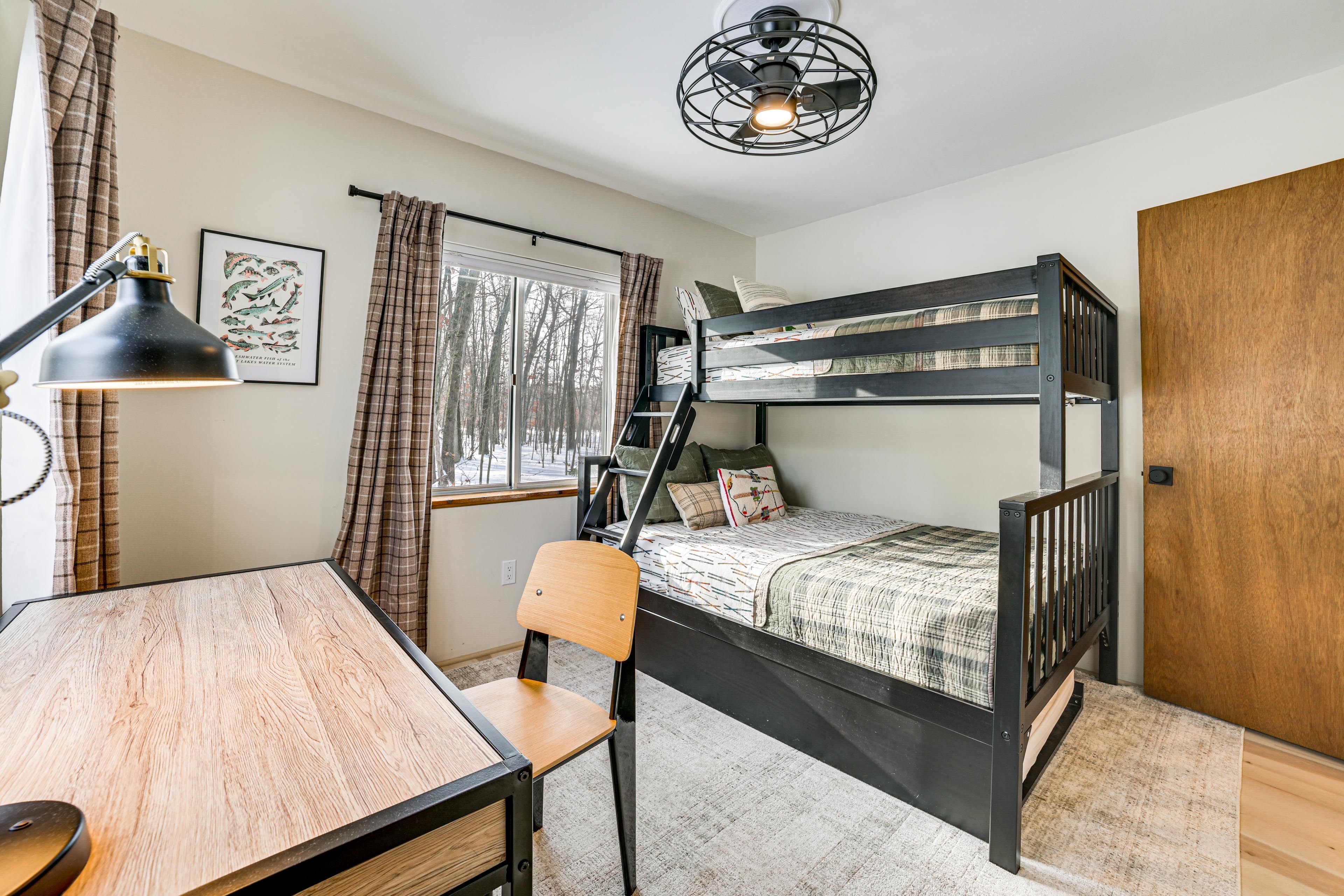 Bedroom 3 | Twin/Full Bunk Bed w/ Twin Trundle | Dedicated Workspace | 1st Floor