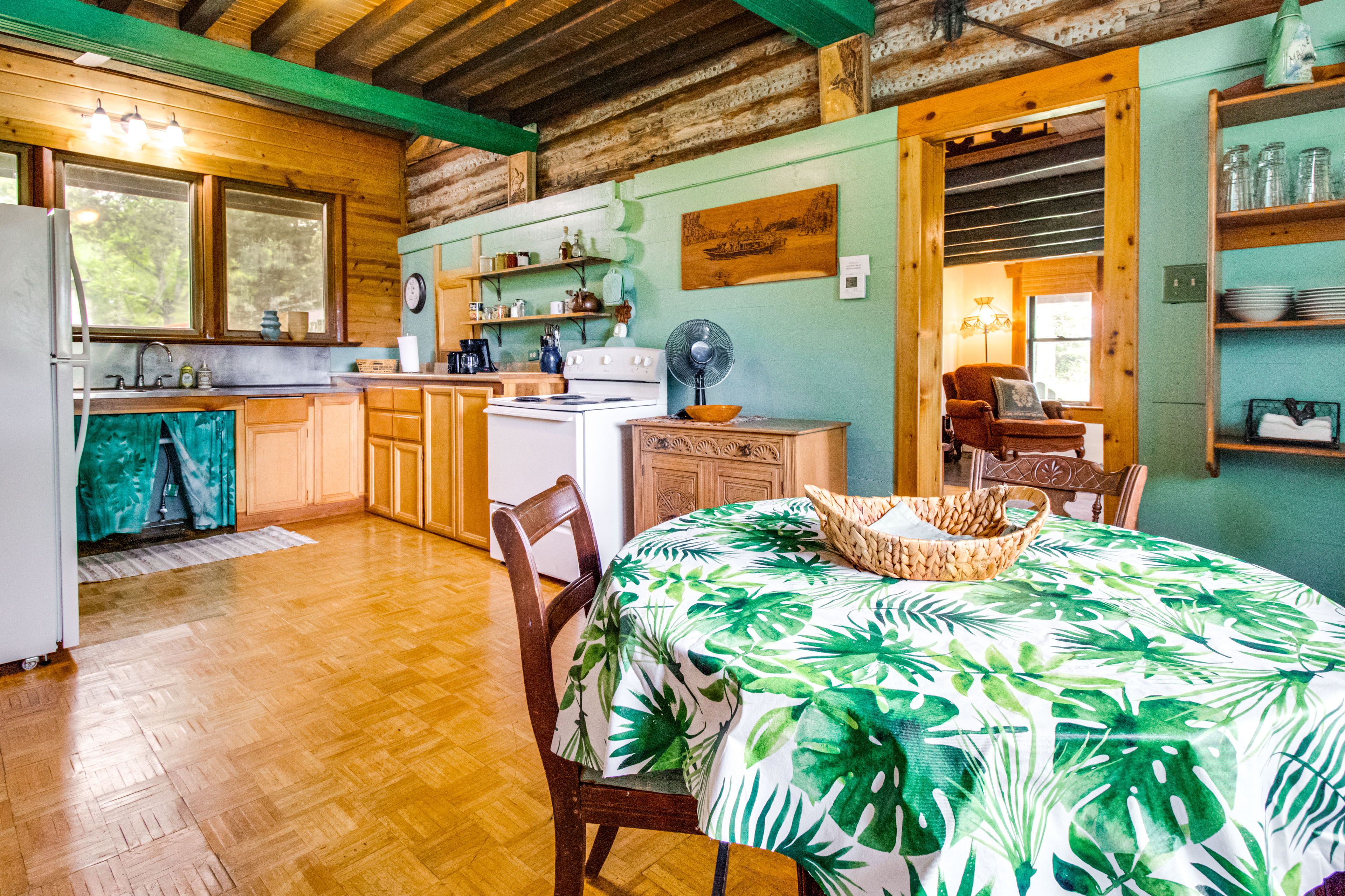 Kitchen & Dining Area | Hand-Built Log Cabin