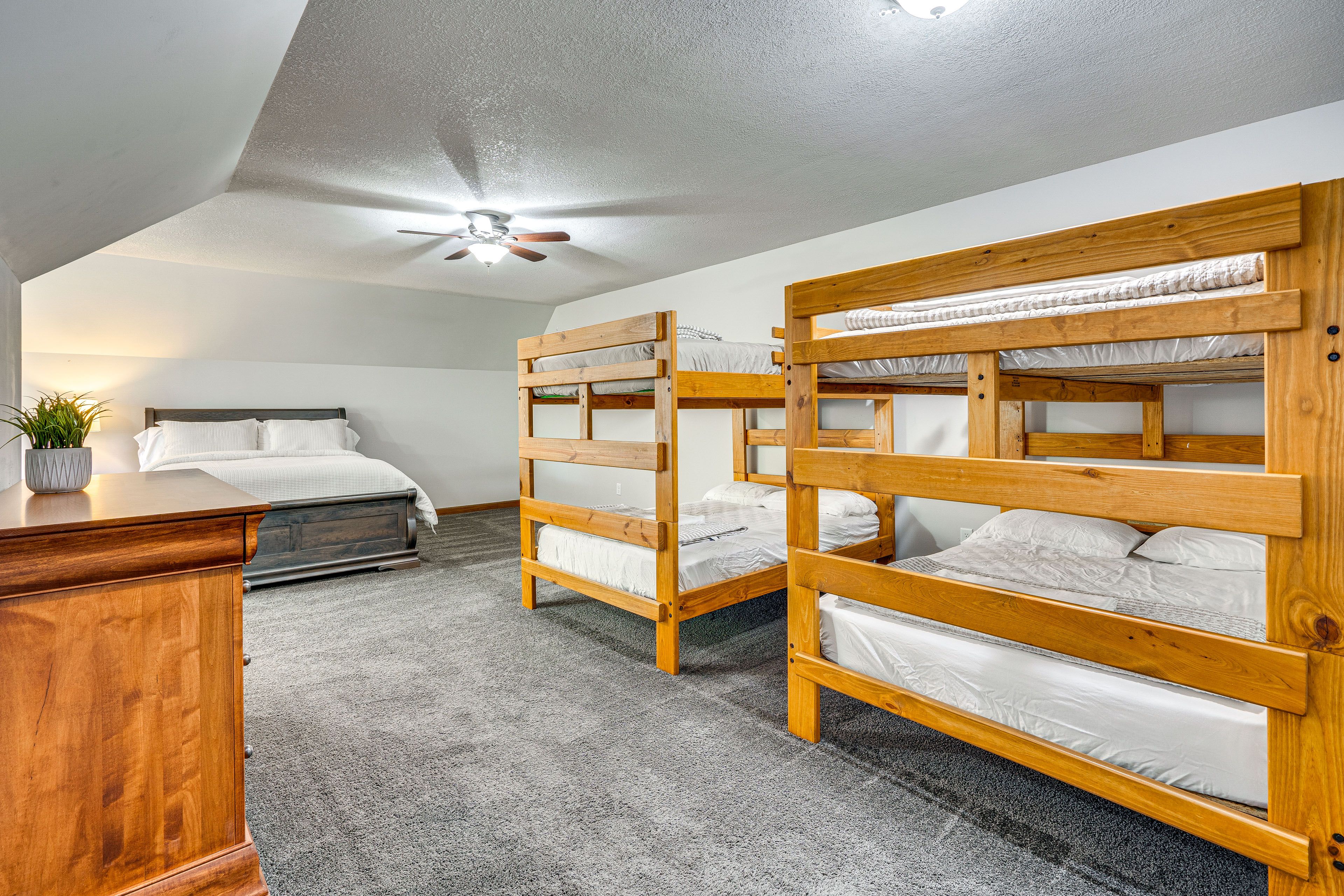Bedroom 7 (Loft) | 2nd Floor | Queen Bed | 2 Full Bunk Beds