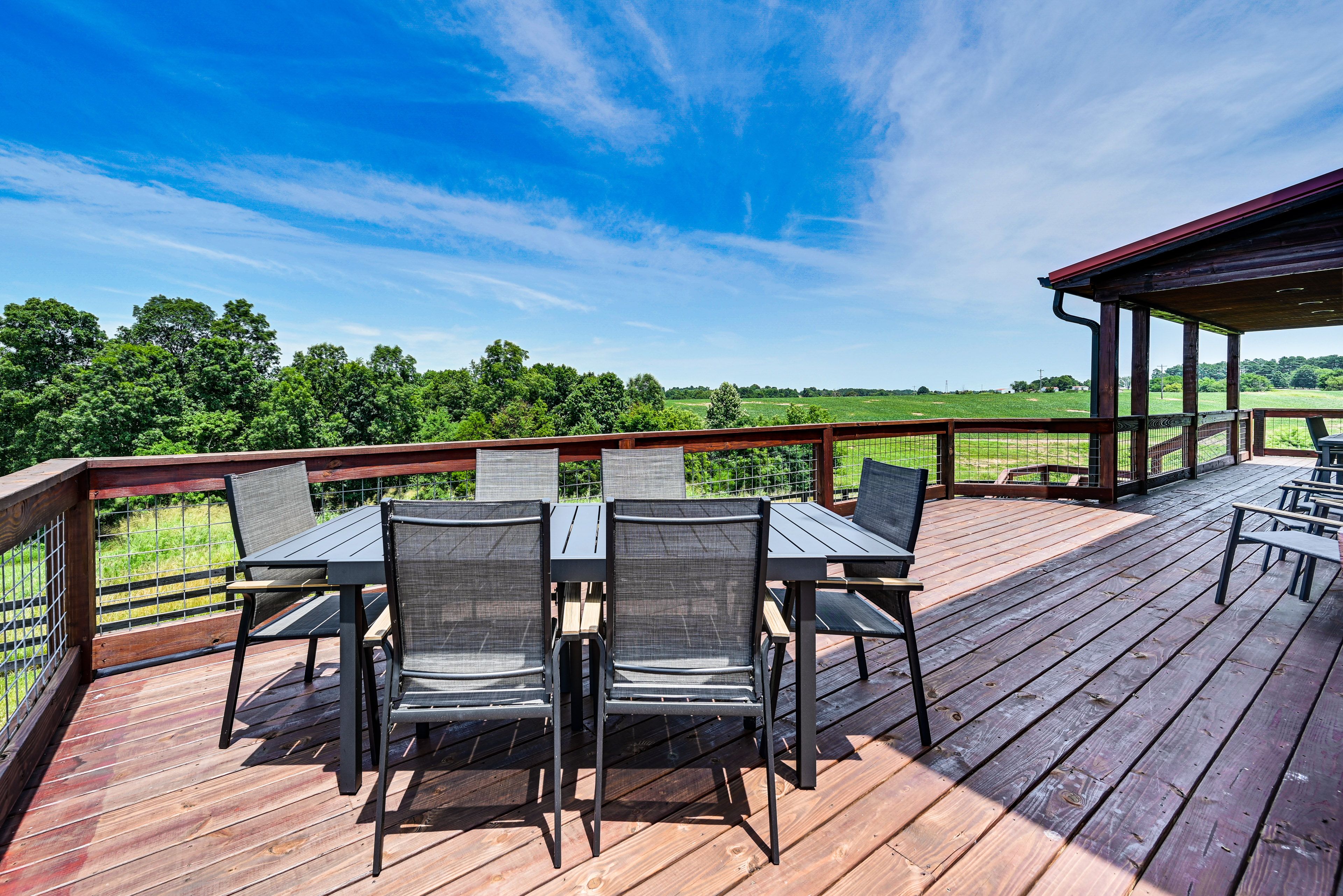 Wraparound Deck | Gas Grill | Outdoor Dining Area | Forest Views
