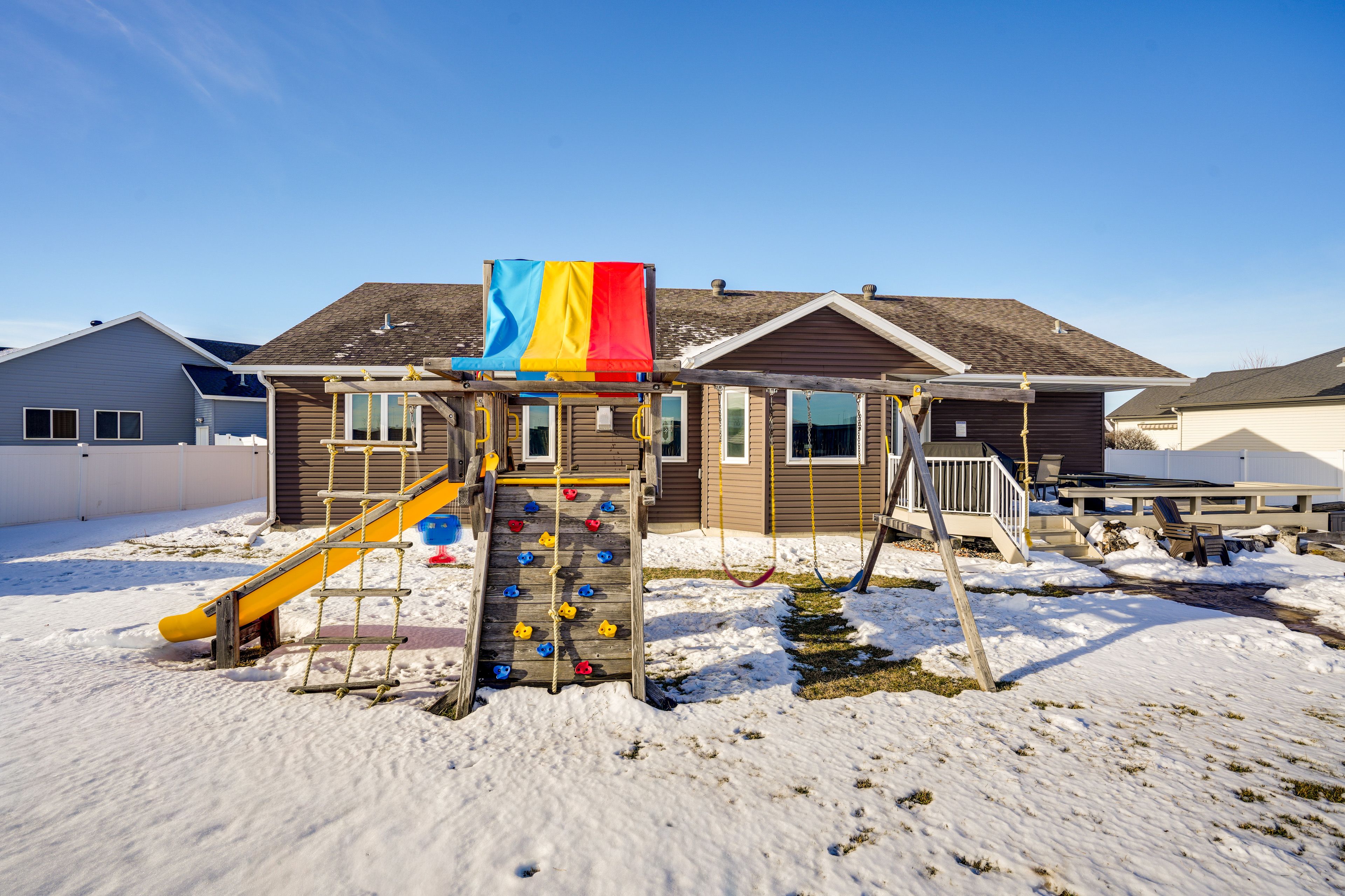 Private Yard | Swing Set | Fire Pit