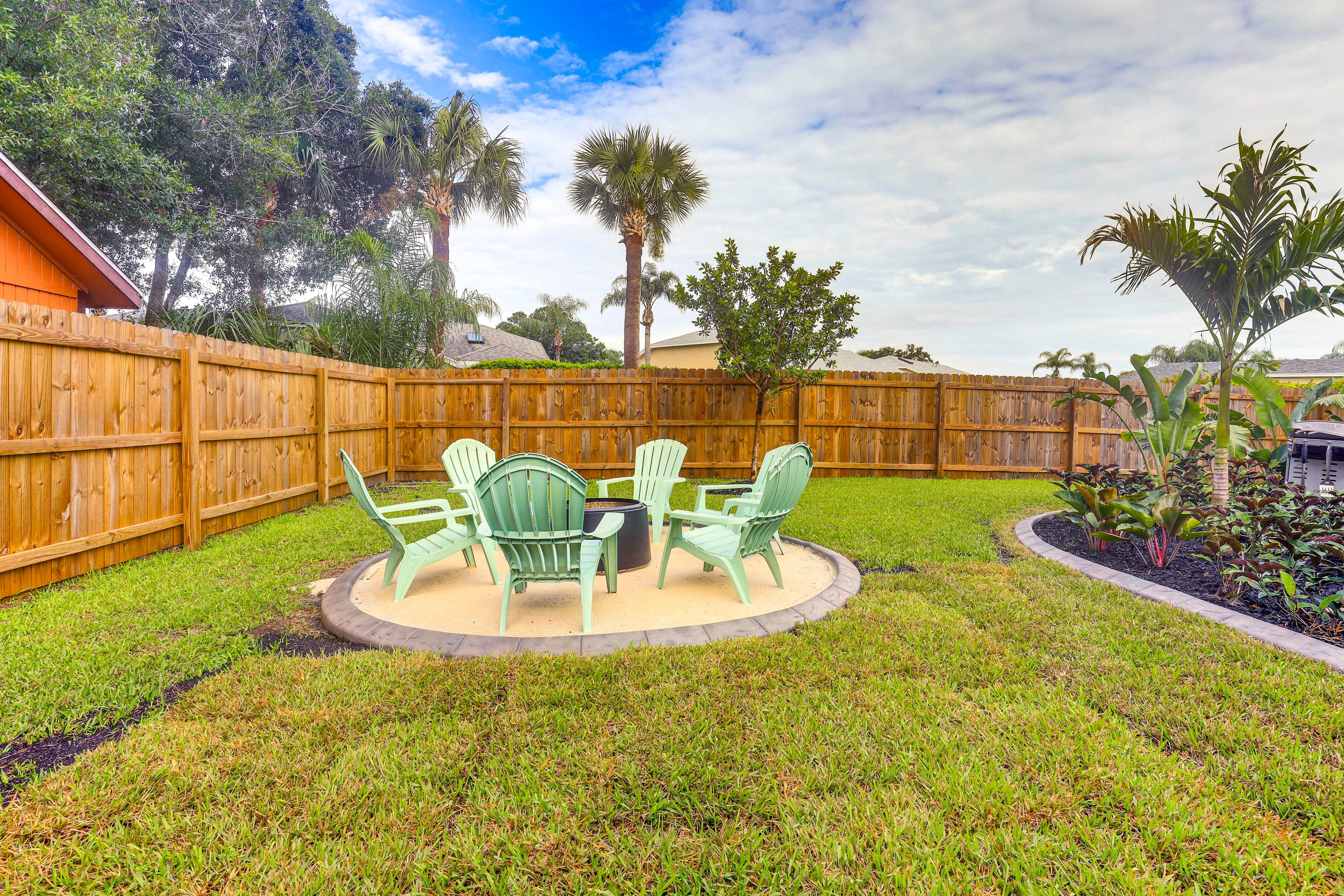 Fenced Backyard | Wood-Burning Fire Pit