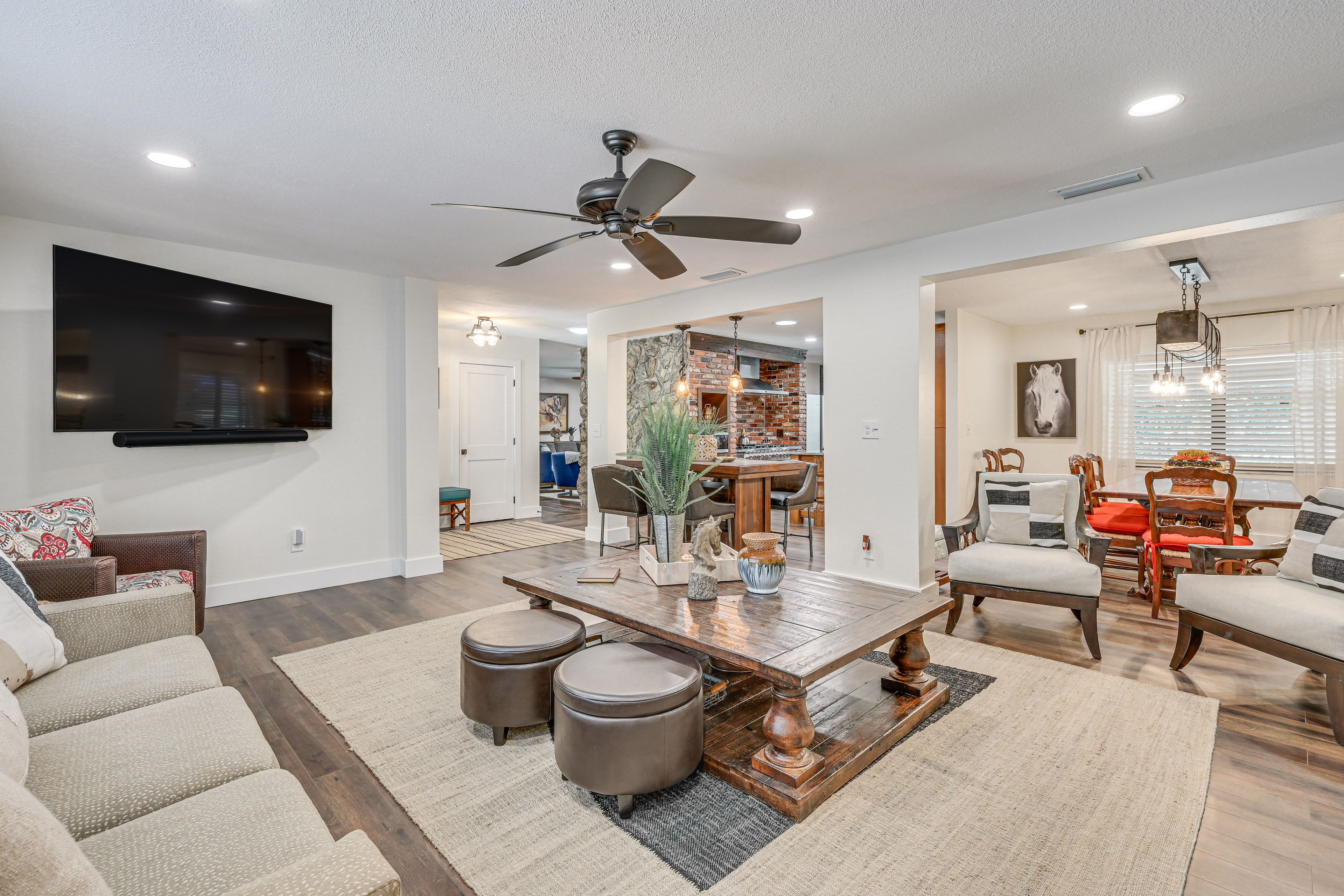 Living Room | Single-Story Home | Free WiFi | Central A/C & Heating